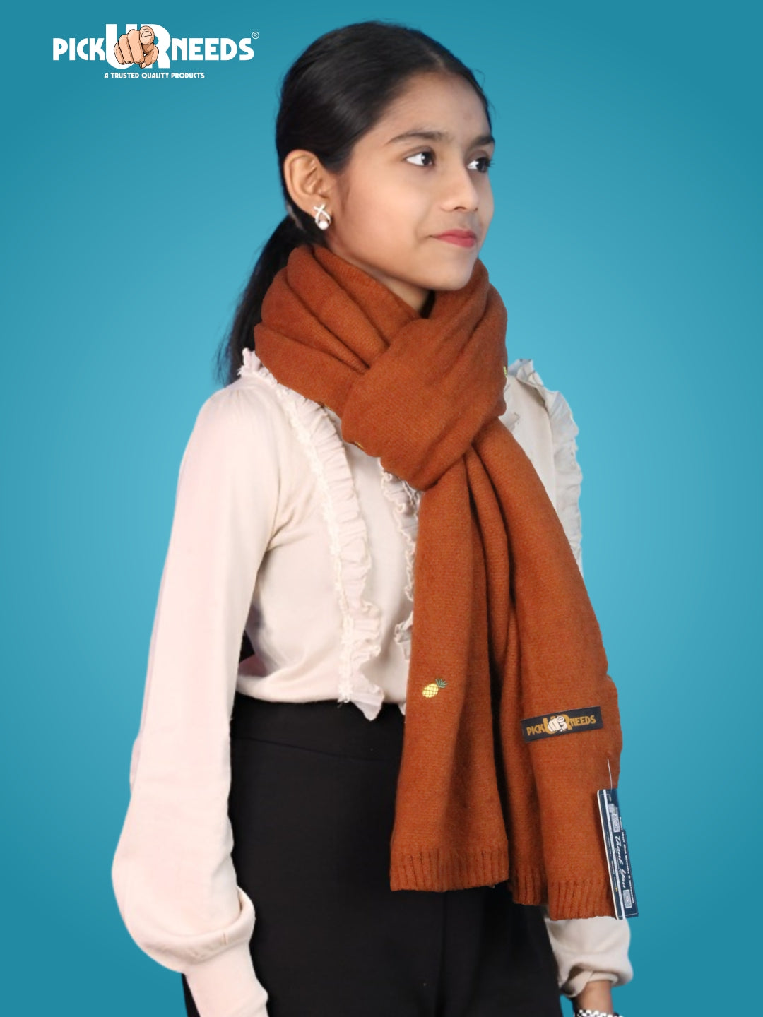 Pick Ur Needs Women's Knit Shawl Wrap with Border Soft, Warm & Lightweight Winter Stole Elegant Tan Bordered Scarf for Girls
