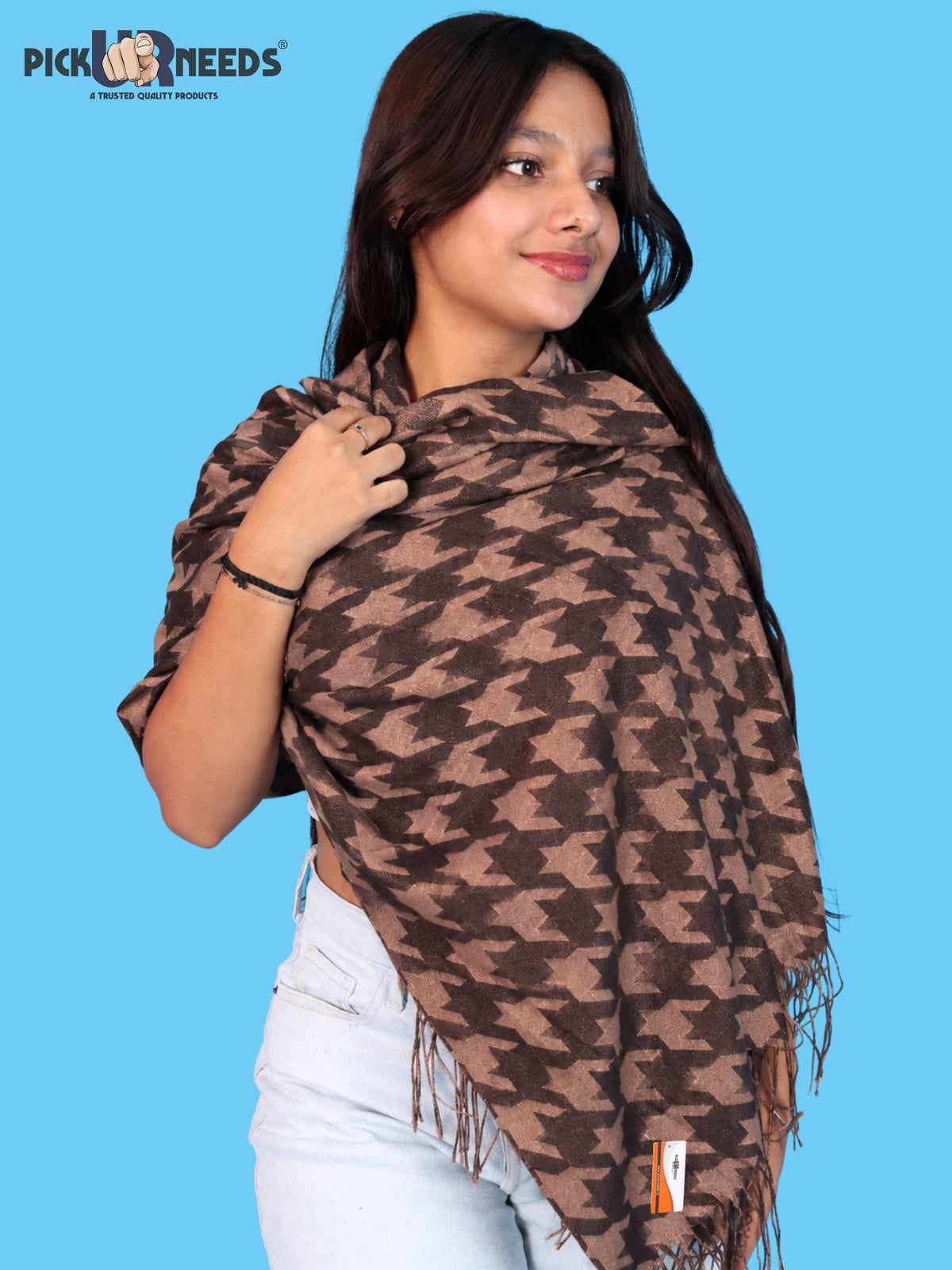 Pick Ur Needs Premium Winter Womens & Girls Shawl Soft & Cozy Printed with Elegant Geometric Design