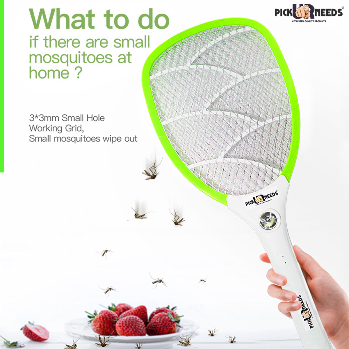 Pick Ur Needs Mosquito Racket Bat Rechargeable Anti Electric Insect Killer Racquet Bat | Fly Swatter with USB Charging