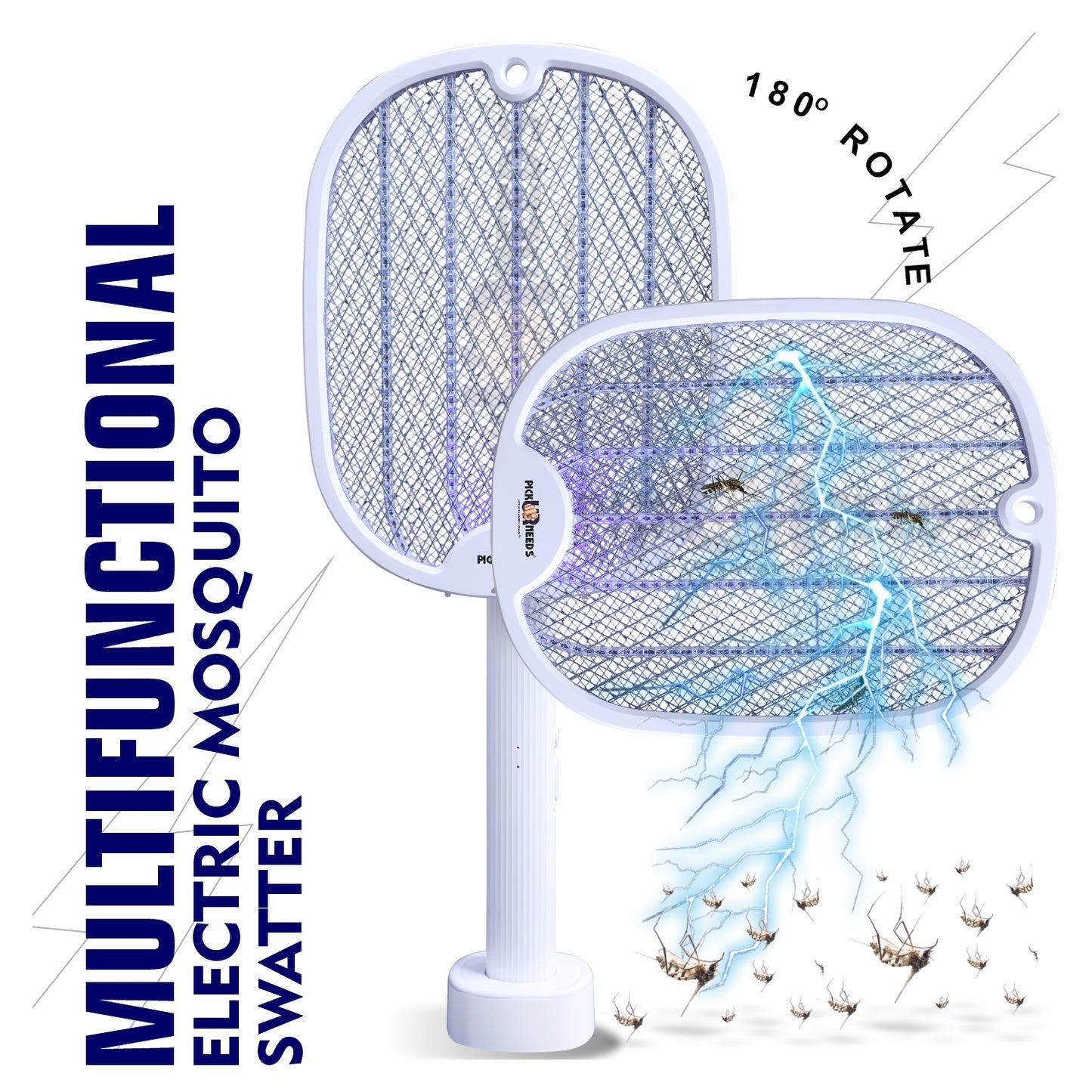 Pick Ur Needs Mosquito Bat/Racket Rechargeable Electric Insect Killer for Indoor Outdoor Use