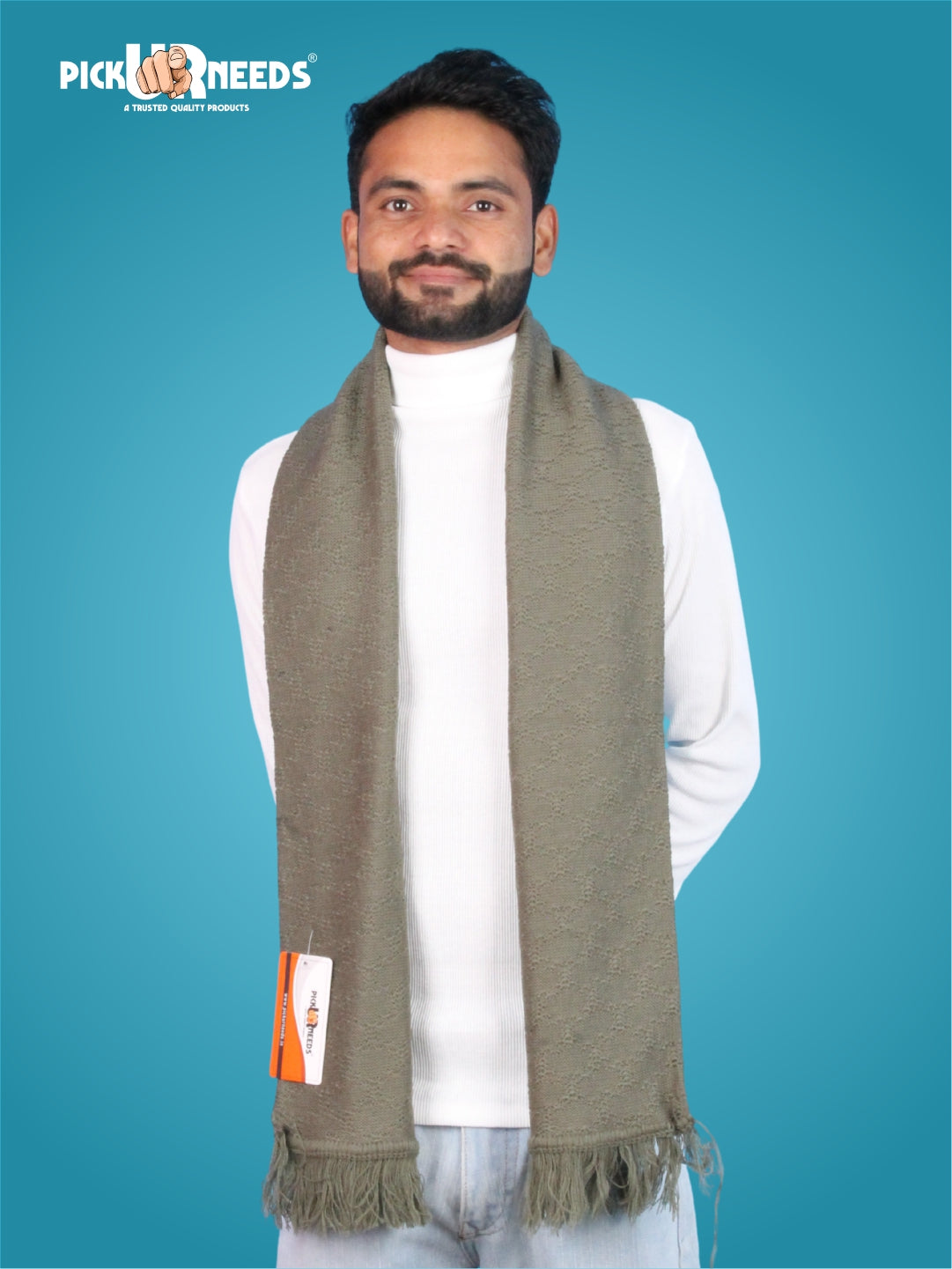 Pick Ur Needs Premium Soft Winter Muffler for Men Lightweight Warm Woolen Scarf Stylish Neck Muffler for Outdoor & Casual Use