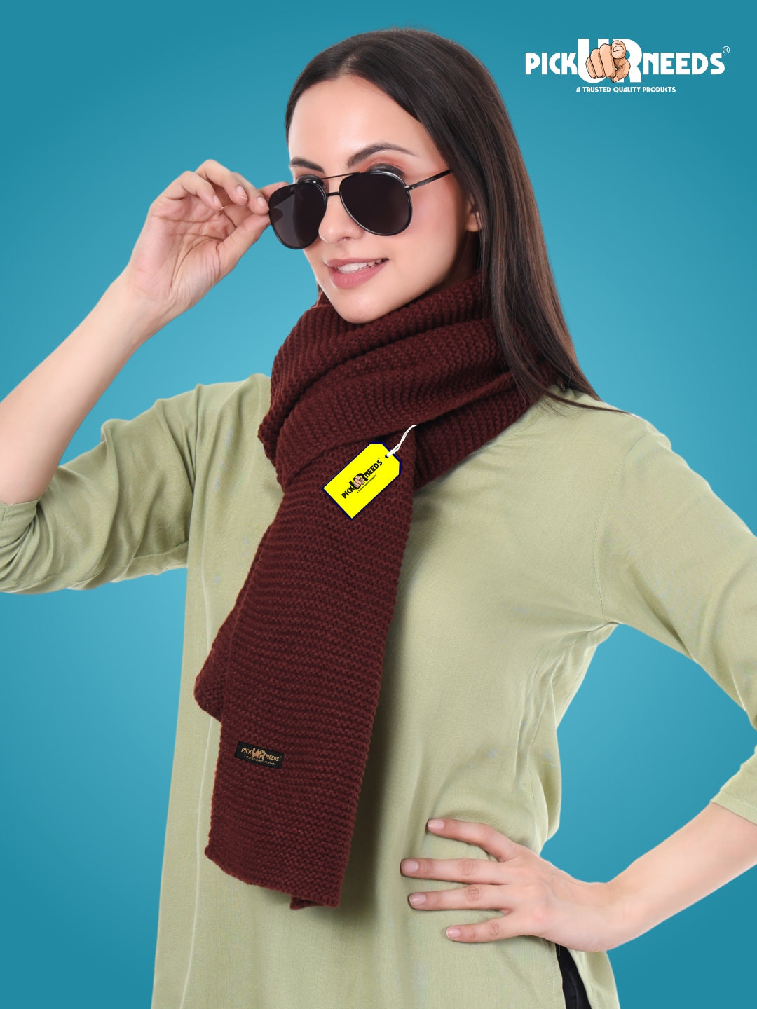 Pick Ur Needs Premium Knitted Winter Shawl/Stole for Women | Soft & Warm Woolen Wrap | Multipurpose Muffler,Shrug & Scarf