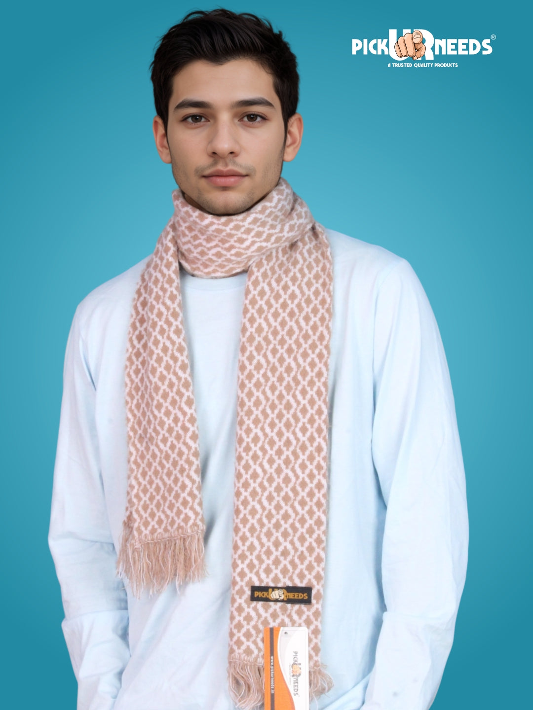 Pick Ur Needs Soft Warm Woolen Premium Winter Muffler for Men Scarf with Stylish Check Pattern Long & Comfortable Cold Weather Neck Wrap