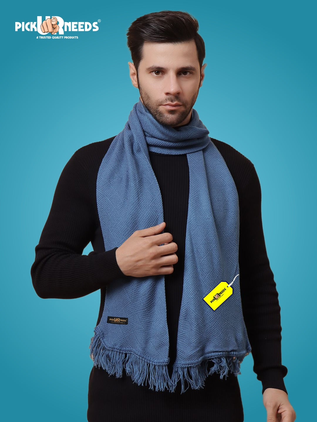 Pick Ur Needs Premium Soft, Warm & Breathable Wool Blend Winter Scarf for Men Fashionable Elegant Muffler