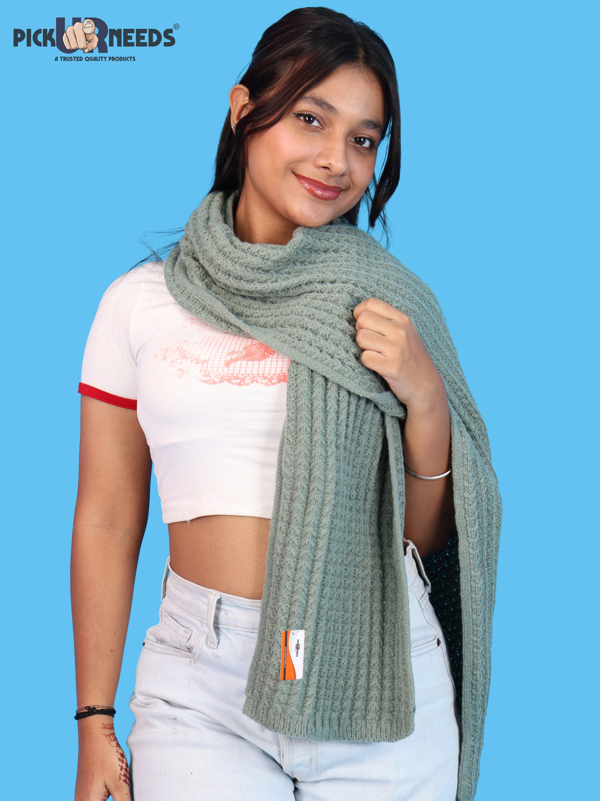 Pick Ur Needs Women Girls Premium Knitted Muffler Soft Cozy Winter Neck Scarf Long Warm Wrap Stylish Winter Accessory