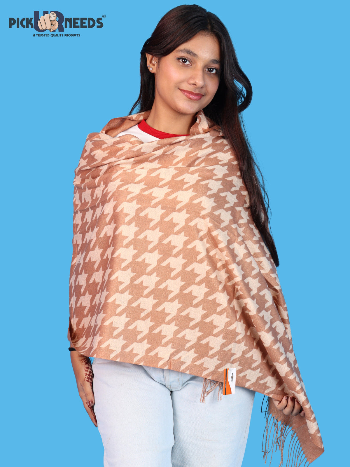 Pick Ur Needs Premium Winter Womens & Girls Shawl Soft & Cozy Printed with Elegant Geometric Design