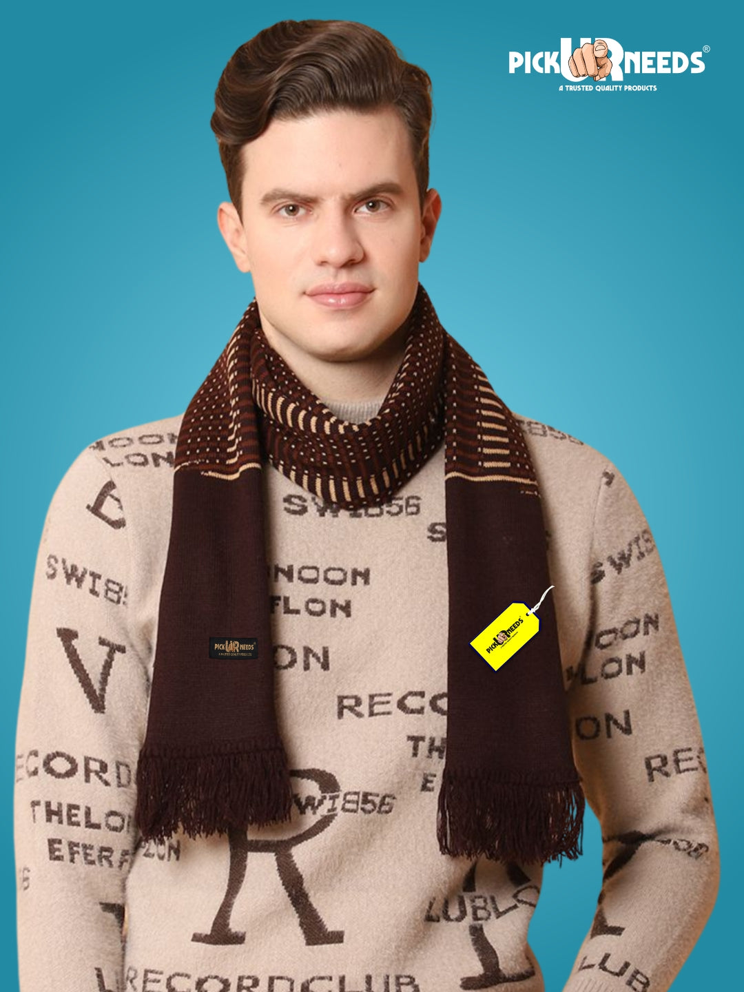 Pick Ur Needs Premium Winter Muffler for Men Soft Woolen Knitted Scarf for Warmth & Style