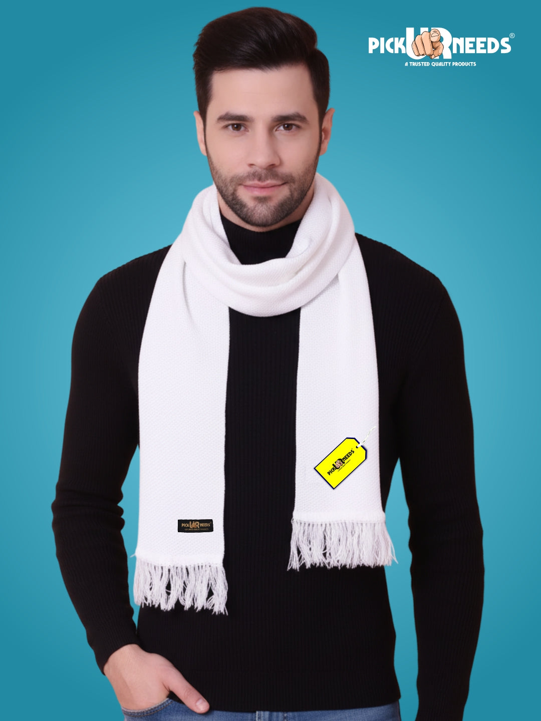 Pick Ur Needs Premium Soft, Warm & Breathable Wool Blend Winter Scarf for Men Fashionable Elegant Muffler