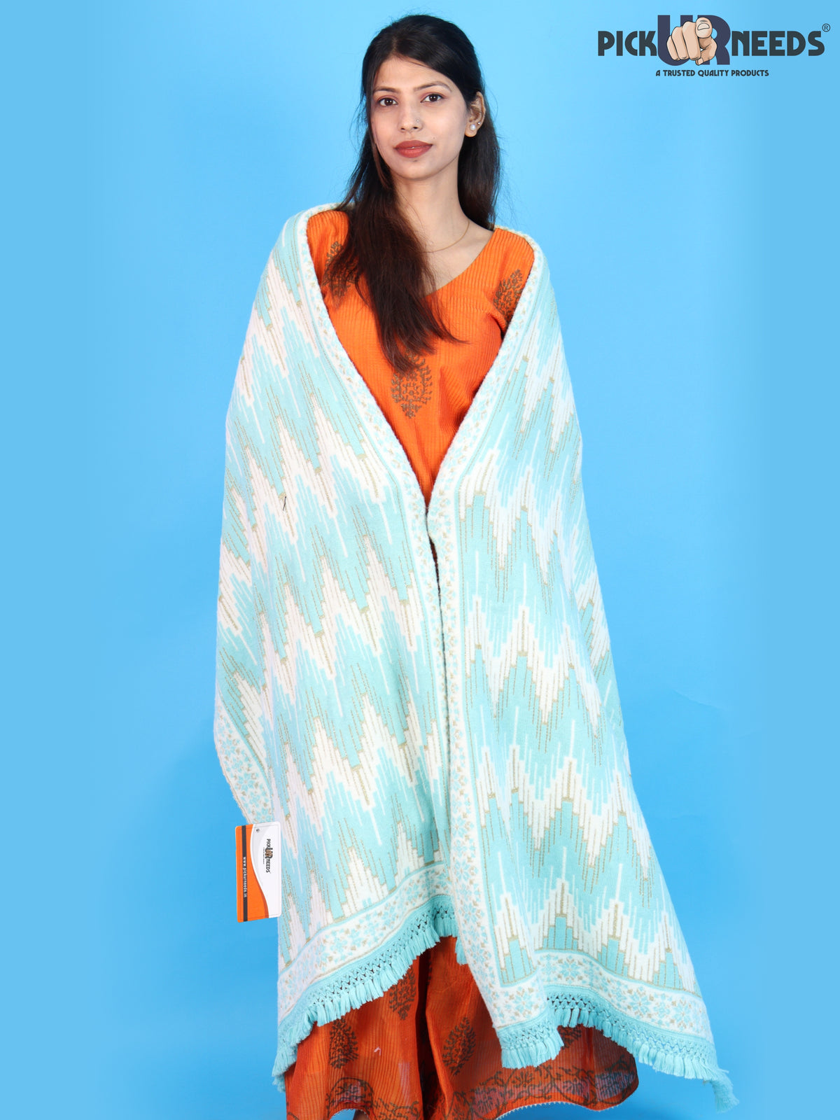 Pick Ur Needs Premium Wool Shawl For Womens & Girls Winter Muffler Soft Knitted Designer Wrap Warm Stole