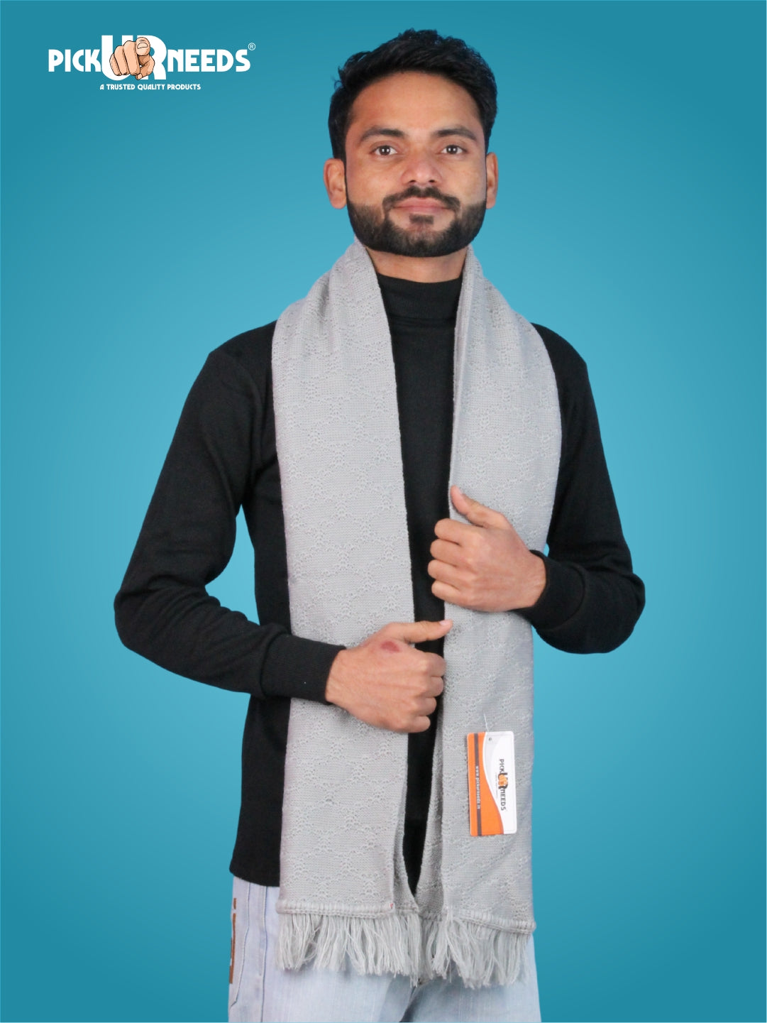 Pick Ur Needs Premium Soft Winter Muffler for Men Lightweight Warm Woolen Scarf Stylish Neck Muffler for Outdoor & Casual Use