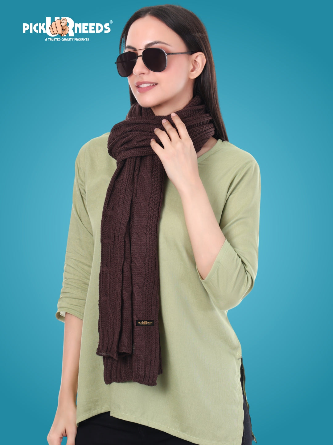 Pick Ur Needs Women’s Woolen Muffler Soft & Warm Knitted Scarf Winter Neck Wrap Premium Acrylic Wool Stylish Hand-Washable