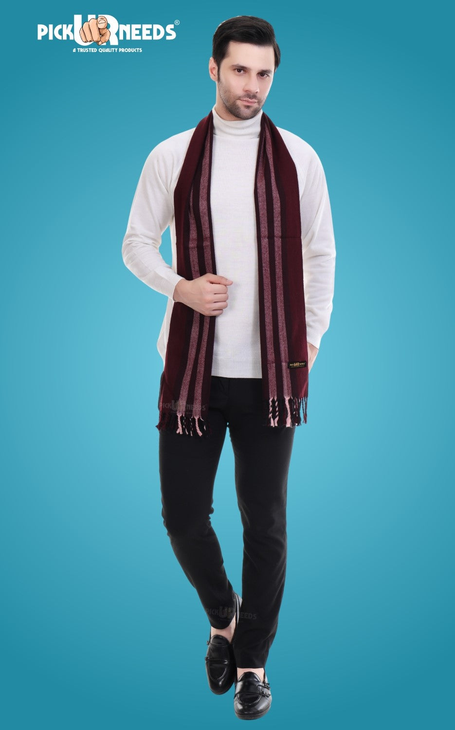 Pick Ur Needs Stylish Men’s Muffler – Warm, Soft & Trendy Winter Accessory