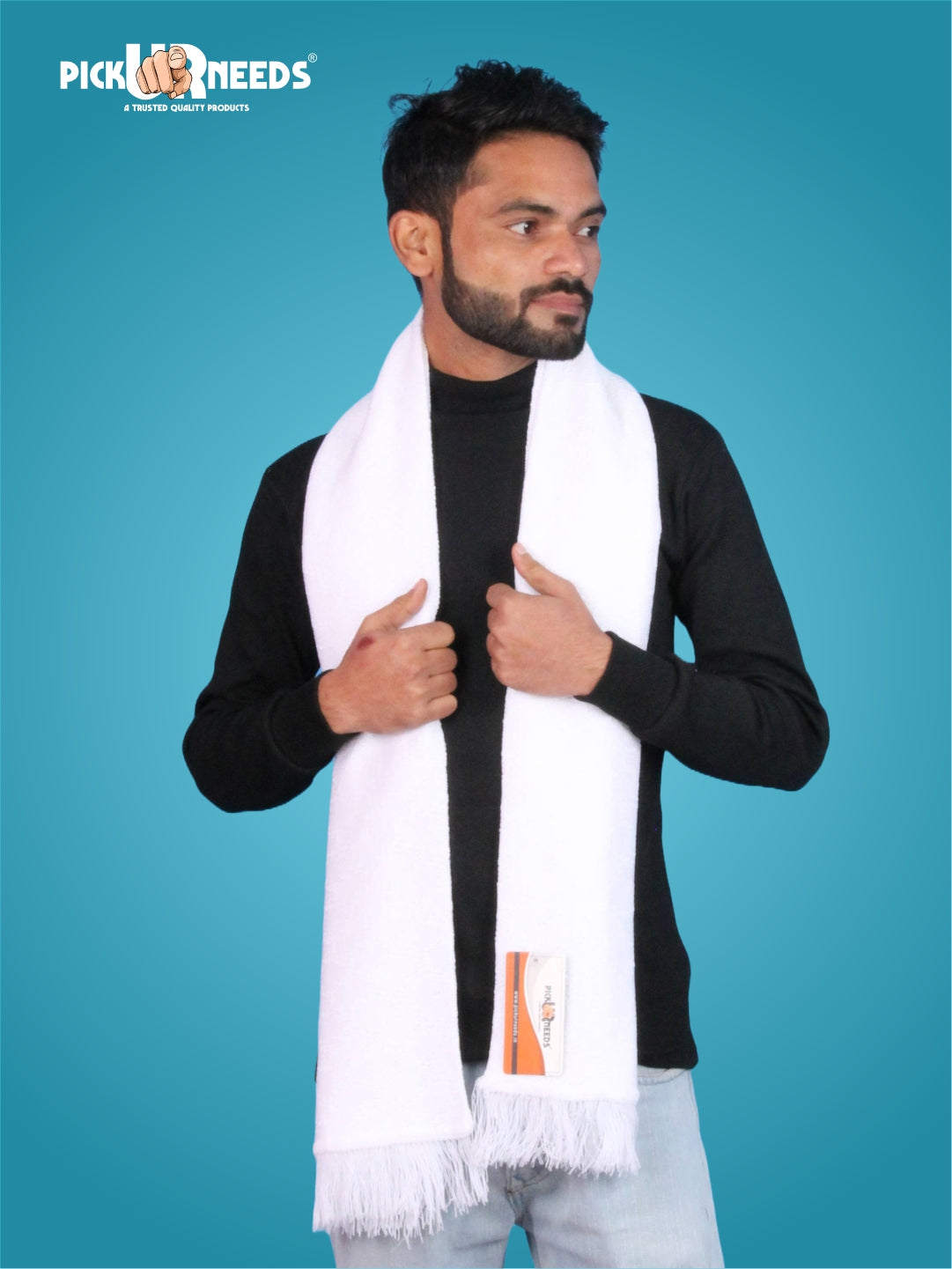 Pick Ur Needs Premium Soft Winter Muffler for Men Lightweight Warm Woolen Scarf Stylish Neck Muffler for Outdoor & Casual Use