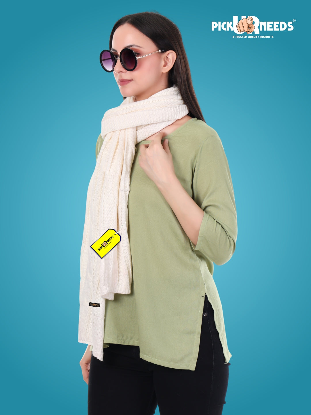 Pick Ur Needs Women’s Woolen Muffler Soft & Warm Knitted Scarf Winter Neck Wrap Premium Acrylic Wool Stylish Hand-Washable