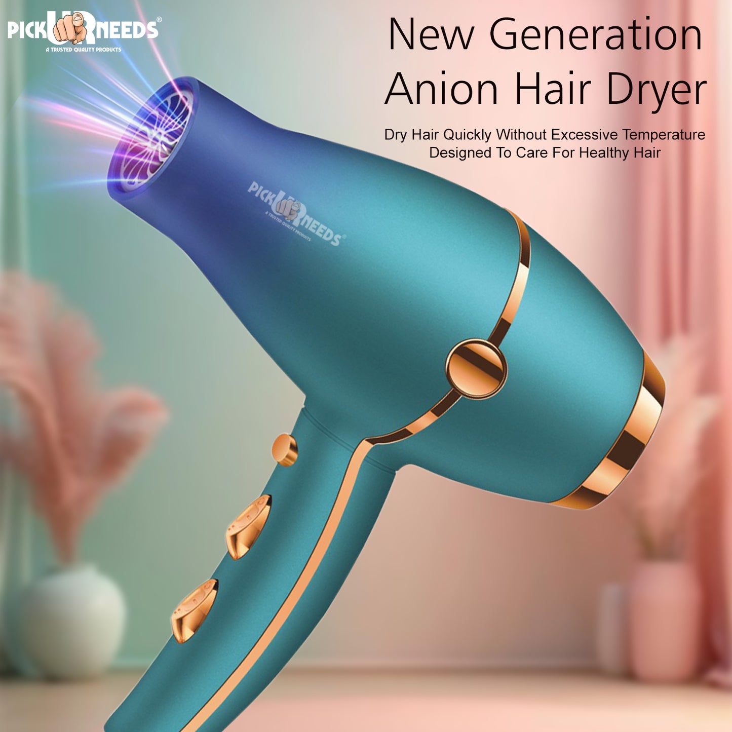 Pick Ur Needs Stylish Professional Hair Dryer For Men/Women With 5000 Watt Powerfull Motor 3 Temperature 2 Wind Force Modes Premium Hair Dryer