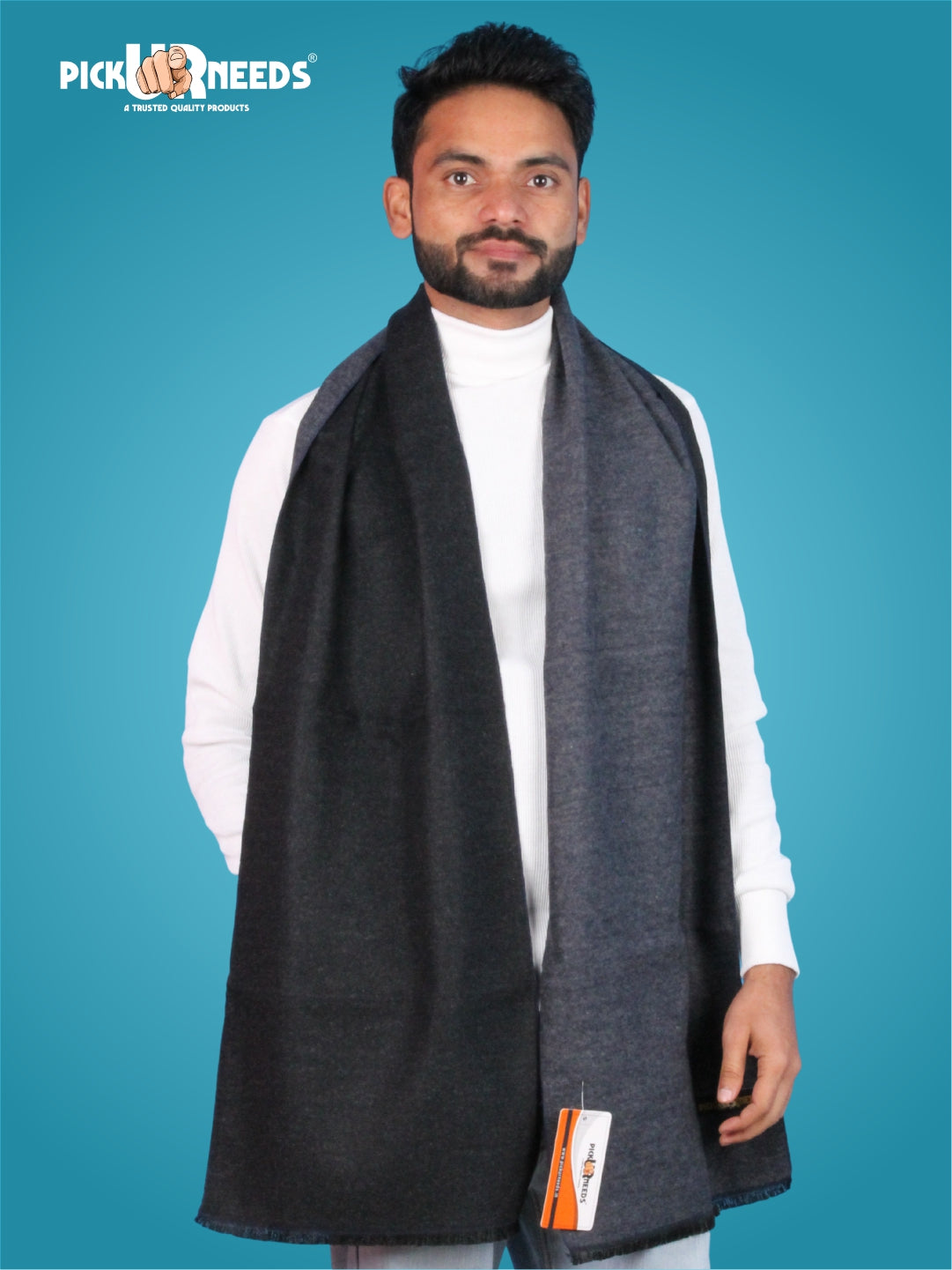 Pick Ur Needs Reversible Winter Muffler for Men Dual-Color Soft Woolen Scarf Warm, Stylish & Lightweight Muffler for Casual, Office & Outdoor Wear