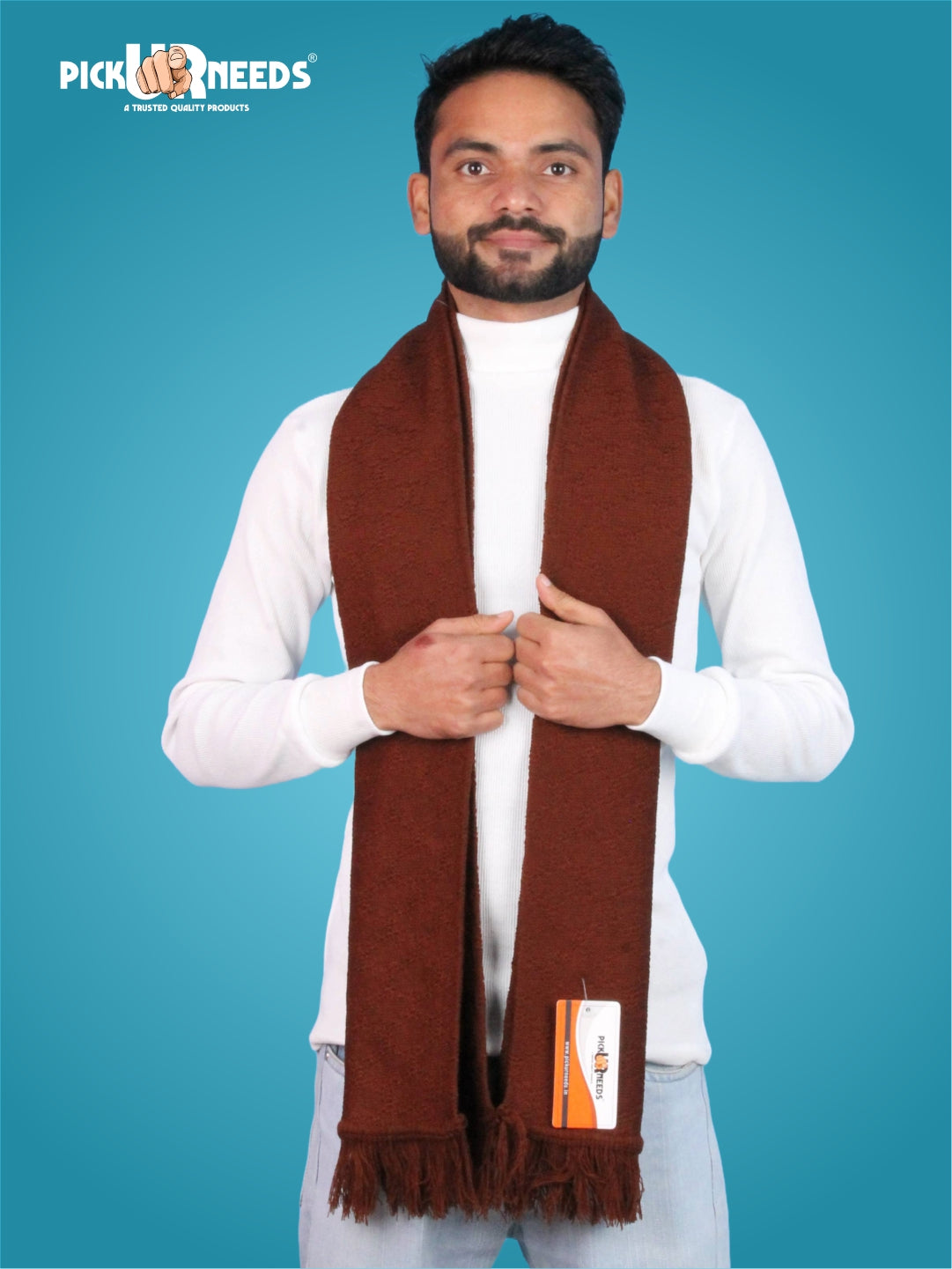 Pick Ur Needs Premium Soft Winter Muffler for Men Lightweight Warm Woolen Scarf Stylish Neck Muffler for Outdoor & Casual Use