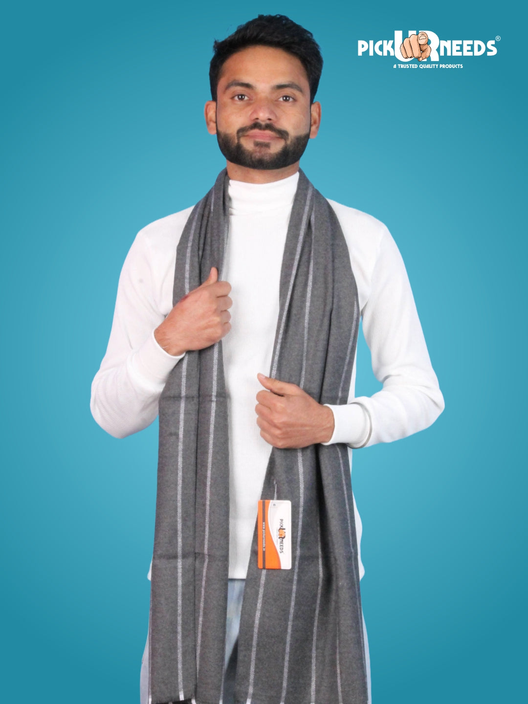 Pick Ur Needs Premium Winter Muffler for Men Soft Wool-Blend Checked Scarf Warm, Lightweight & Stylish Muffler for Office, Casual & Outdoor Wear