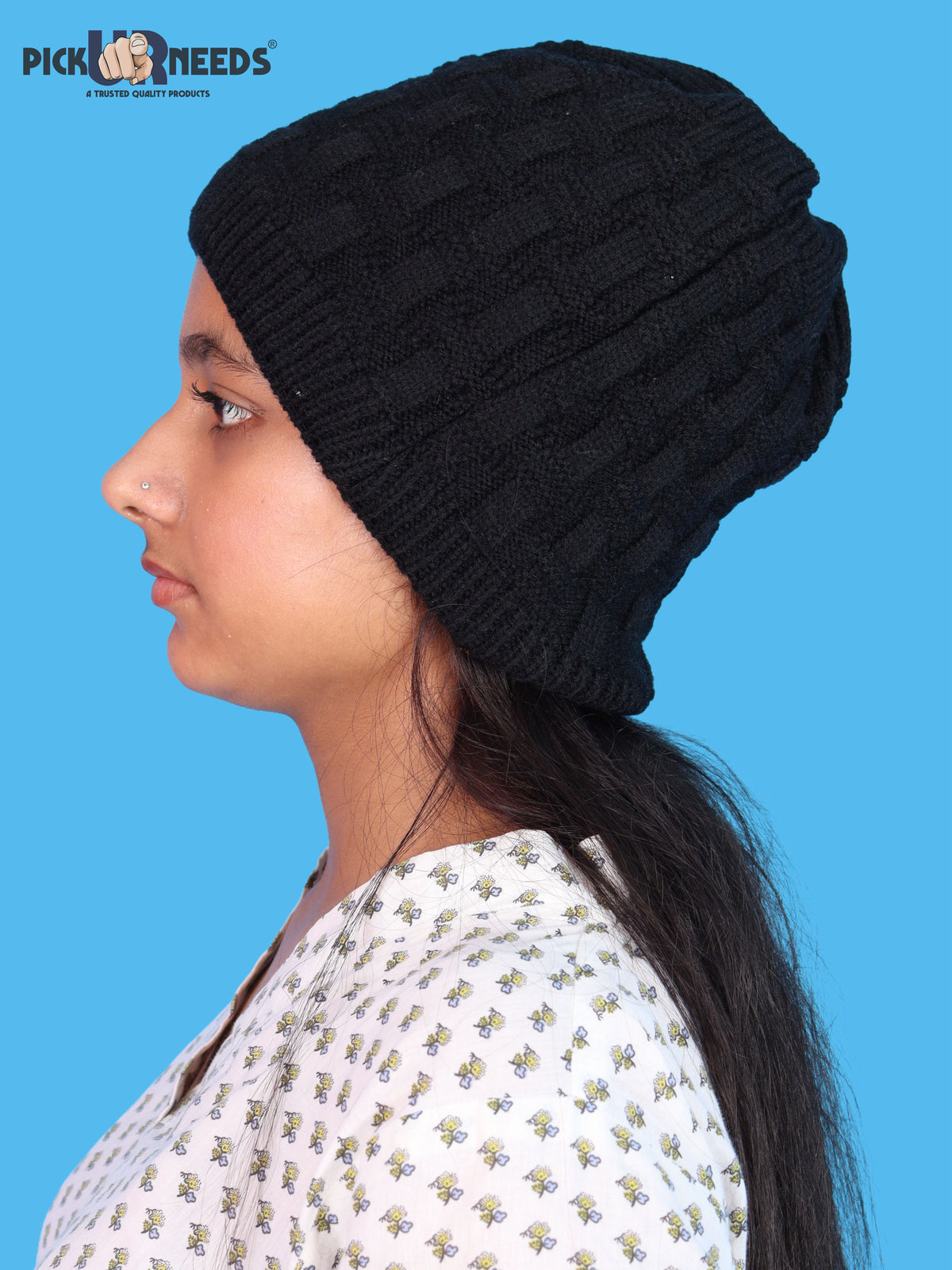 Pick Ur Needs Stylish Winter Cap for Women & Girls Warm Cozy Stretchable with Soft Knit Fabric