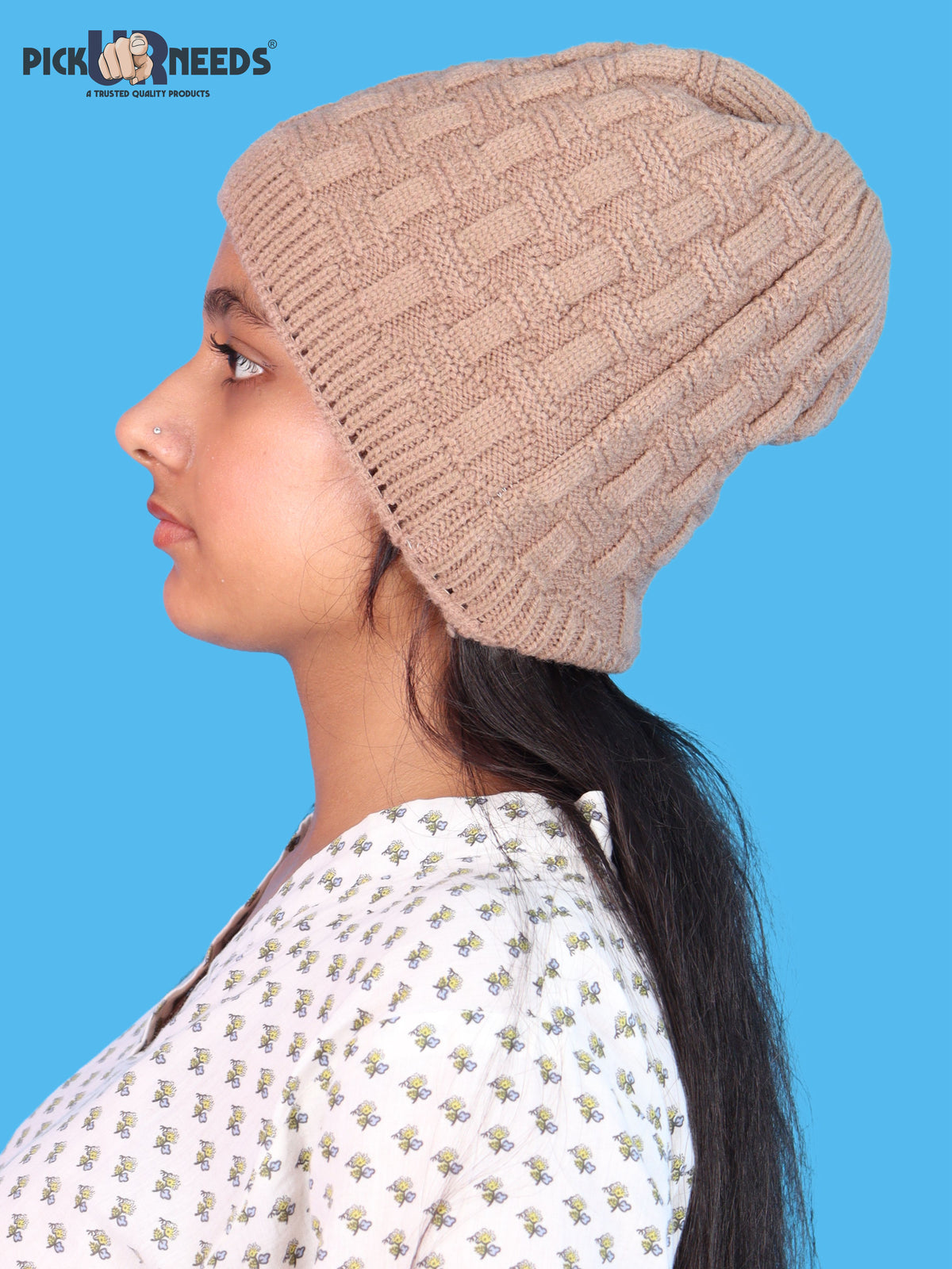 Pick Ur Needs Stylish Winter Cap for Women & Girls Warm Cozy Stretchable with Soft Knit Fabric