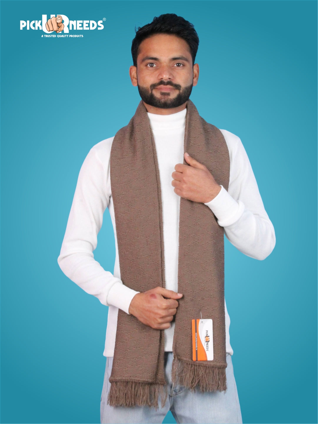Pick Ur Needs Premium Soft Winter Muffler for Men Lightweight Warm Woolen Scarf Stylish Neck Muffler for Outdoor & Casual Use