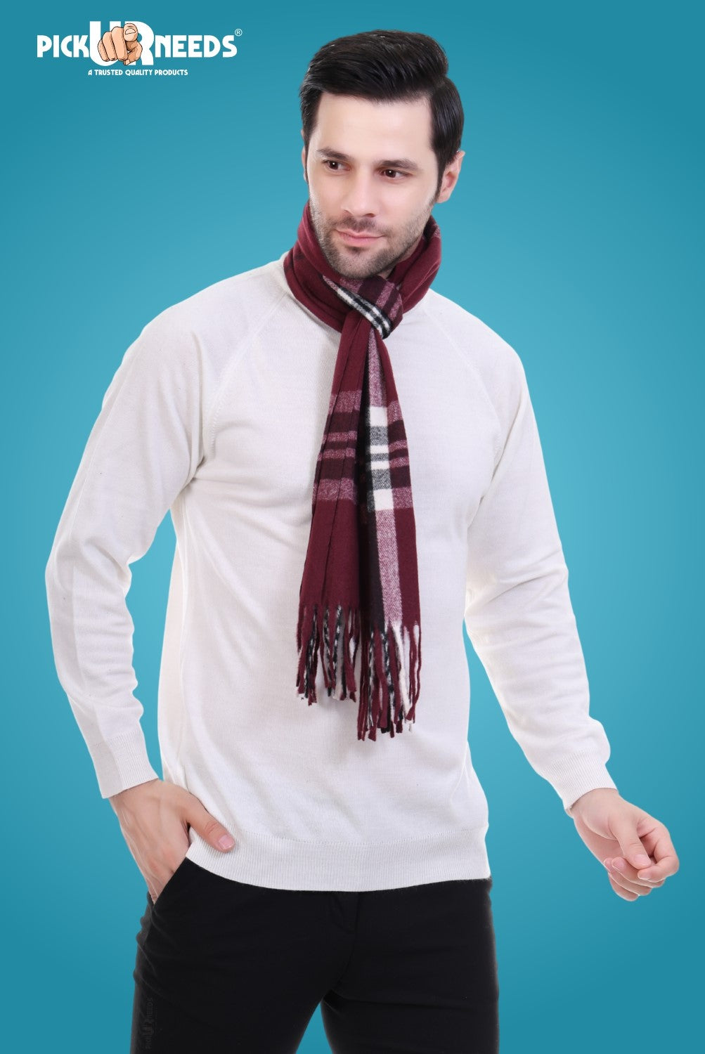 Pick Ur Needs Stylish Men’s Muffler – Warm, Soft & Trendy Winter Accessory