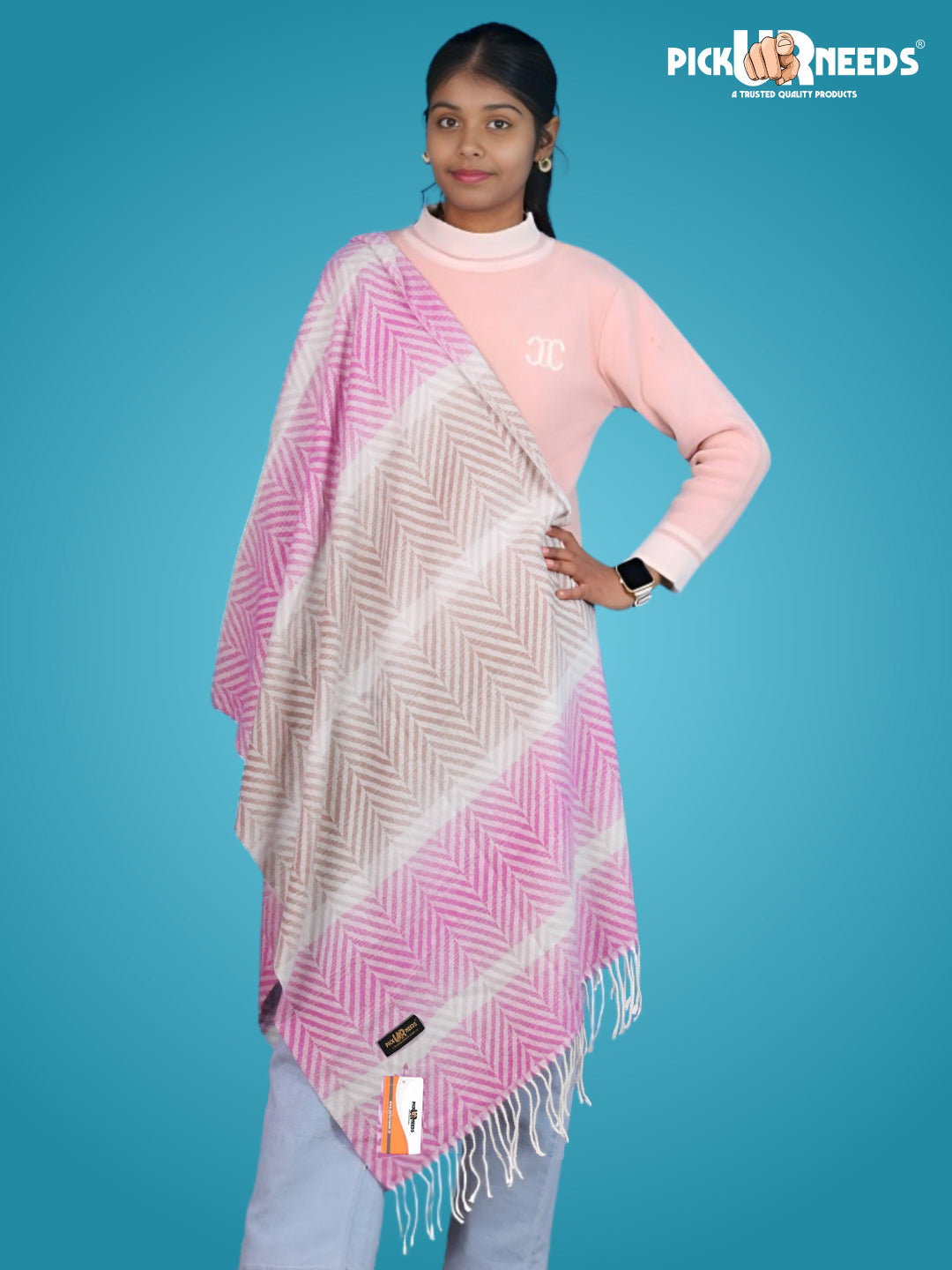 Pick Ur Needs Women's Designer Shawl Cozy Winter Wrap Soft Lightweight Shawl for Office & Travel