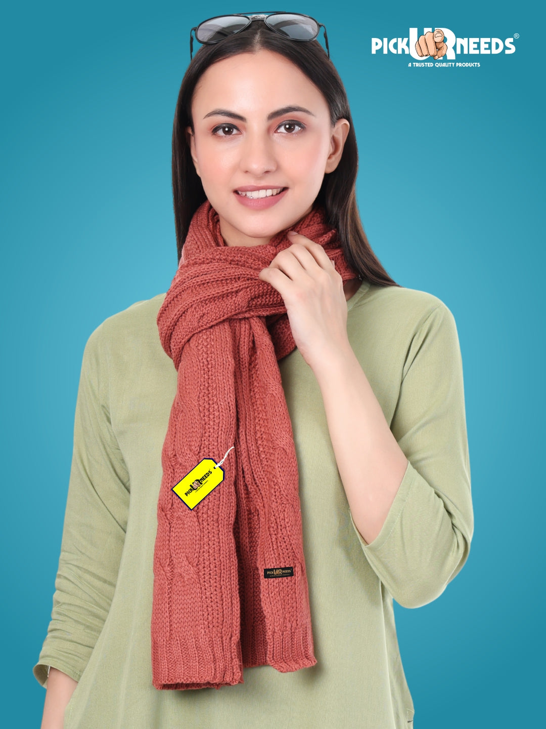 Pick Ur Needs Women’s Woolen Muffler Soft & Warm Knitted Scarf Winter Neck Wrap Premium Acrylic Wool Stylish Hand-Washable