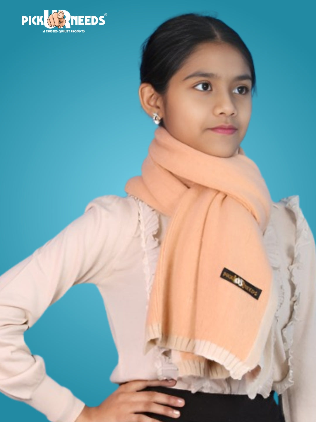 Pick Ur Needs Women's Knit Shawl Wrap with Border Soft, Warm & Lightweight Winter Stole Elegant Tan Bordered Scarf for Girls