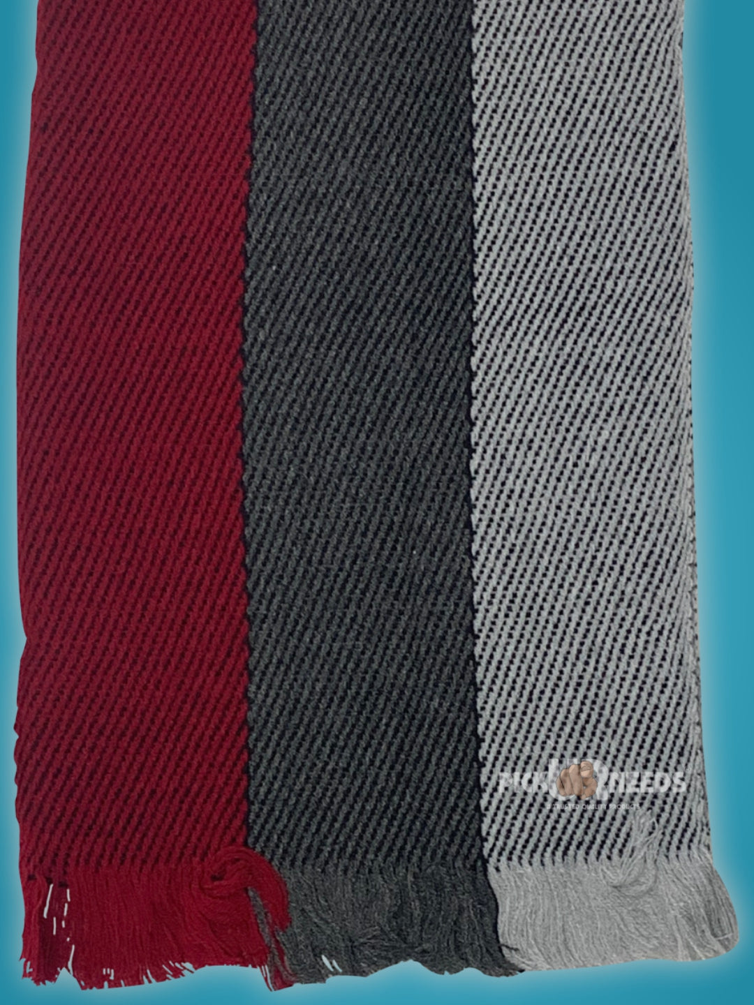 Pick Ur Needs Premium Men's Warm And Stylish Woolen Muffler With Multicolour Stripes And Stylish Tussles Ends
