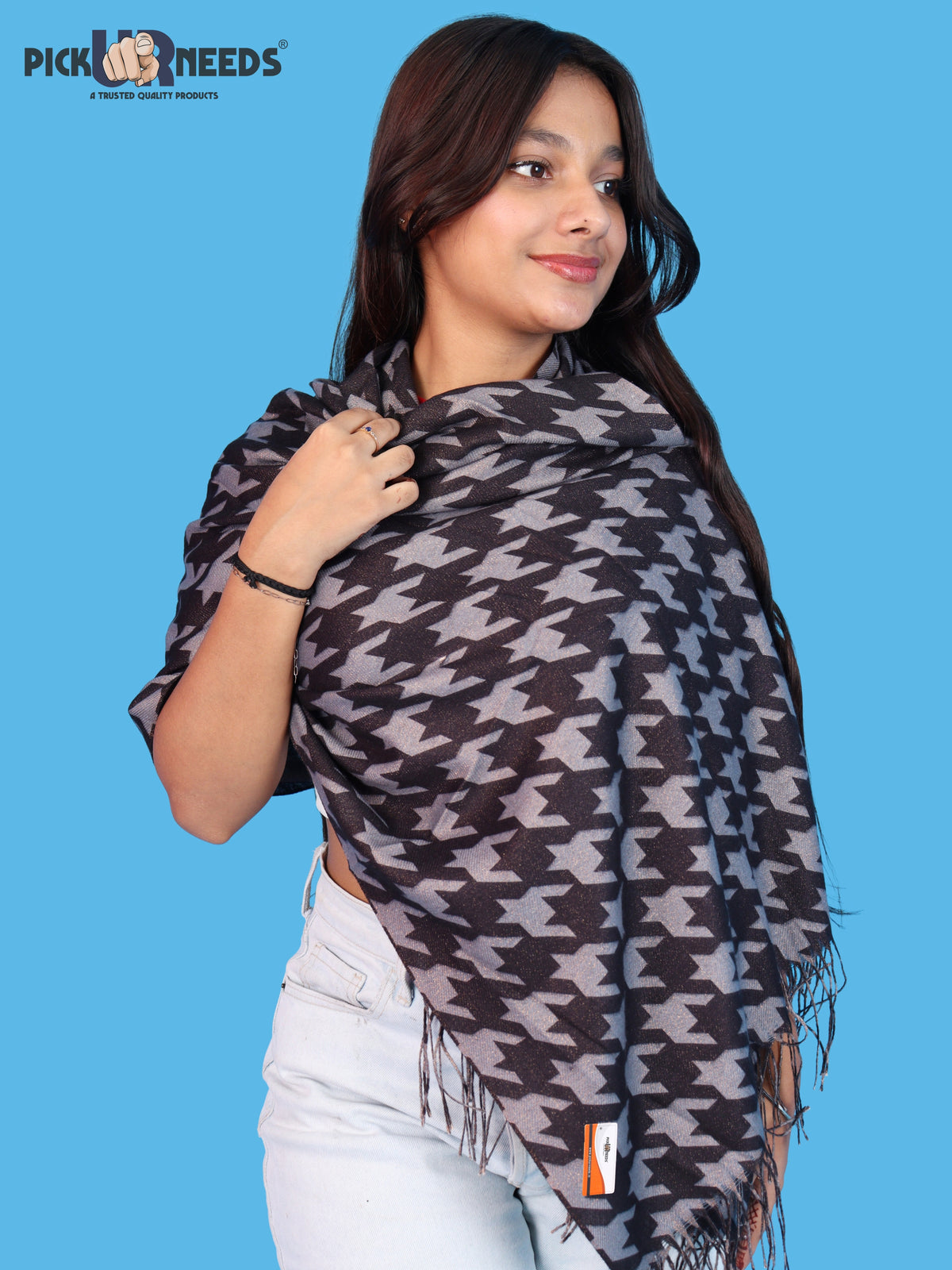 Pick Ur Needs Premium Winter Womens & Girls Shawl Soft & Cozy Printed with Elegant Geometric Design