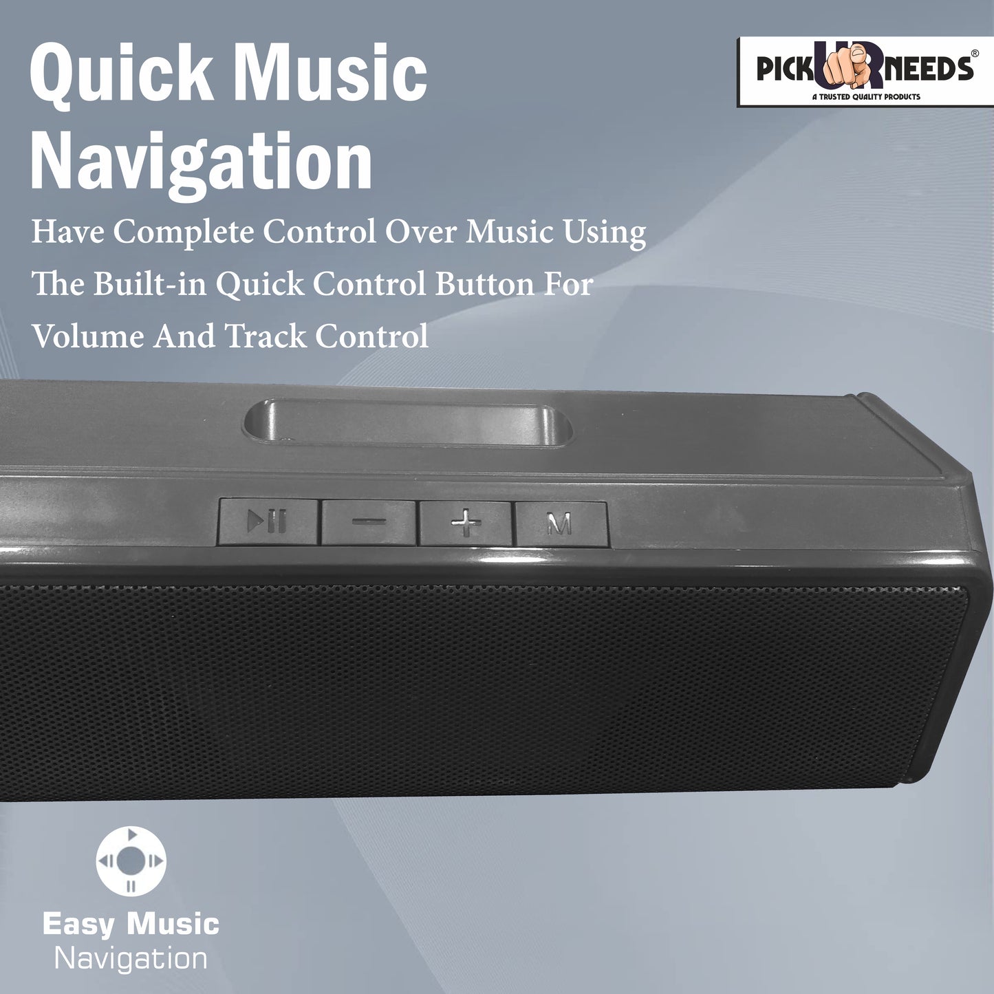 Pick Ur Needs True Wireless Mini HD Soundbar USB/AUX/TF Card Support 1200mAh 10W Bluetooth Speaker