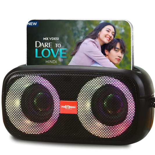Pick Ur Needs Portable Wireless Speaker With RGB Dimmable Light USB/AUX/TF Card 6 Hrs Playtime 10 W Bluetooth Speaker  (Black, 5.0 Channel)