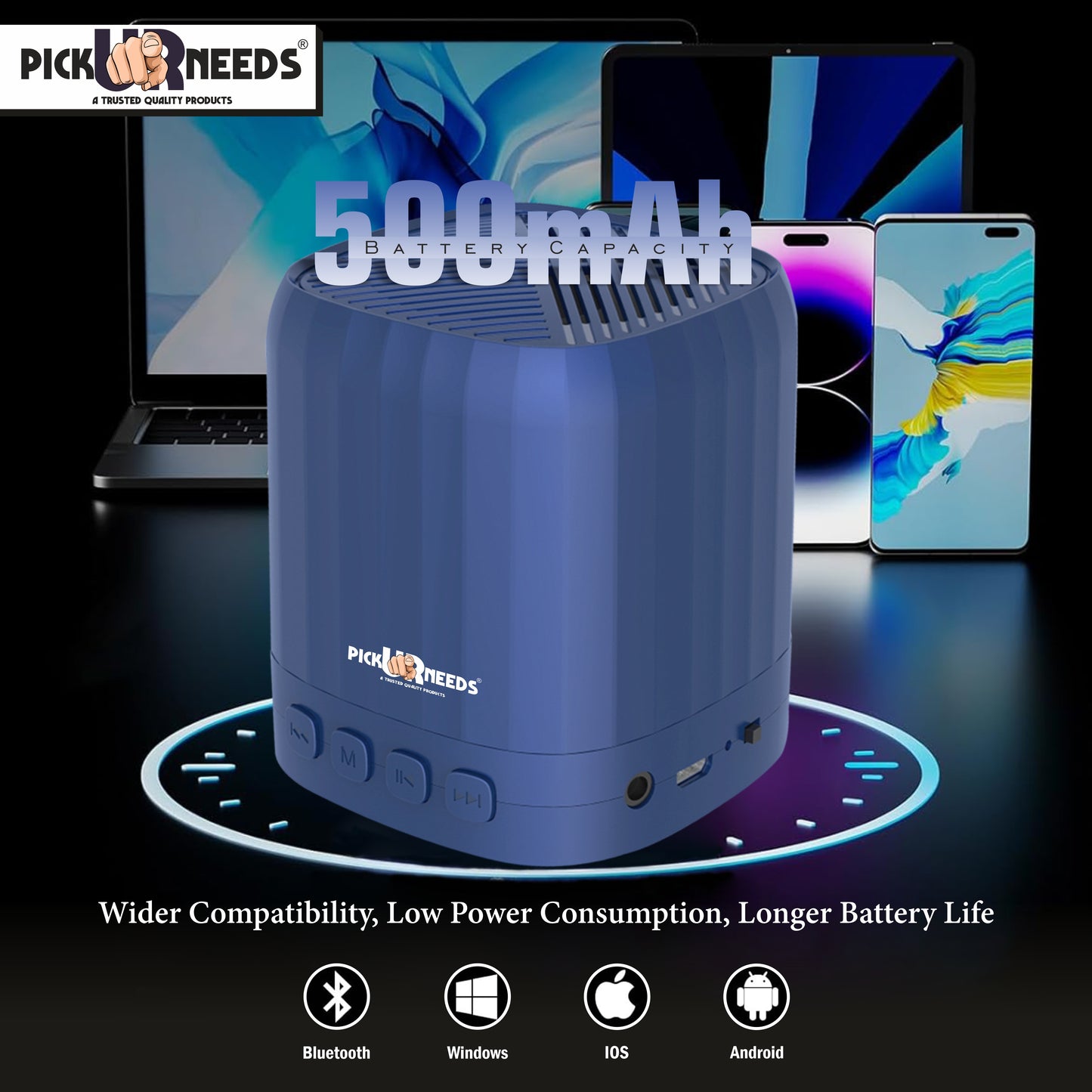 Pick Ur Needs Wireless Bluetooth Speaker Portable HD Outdoor Waterproof Stereo Sound Column Subwoofer Mini Speaker