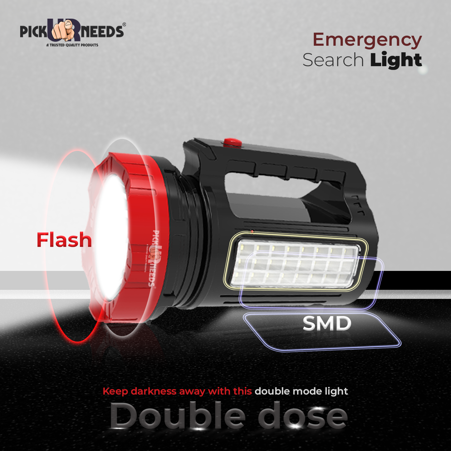 Pick Ur Needs 2 In 1 Rechargeable Emergency 150W+24 SMD Long Range LED Search Torch Light