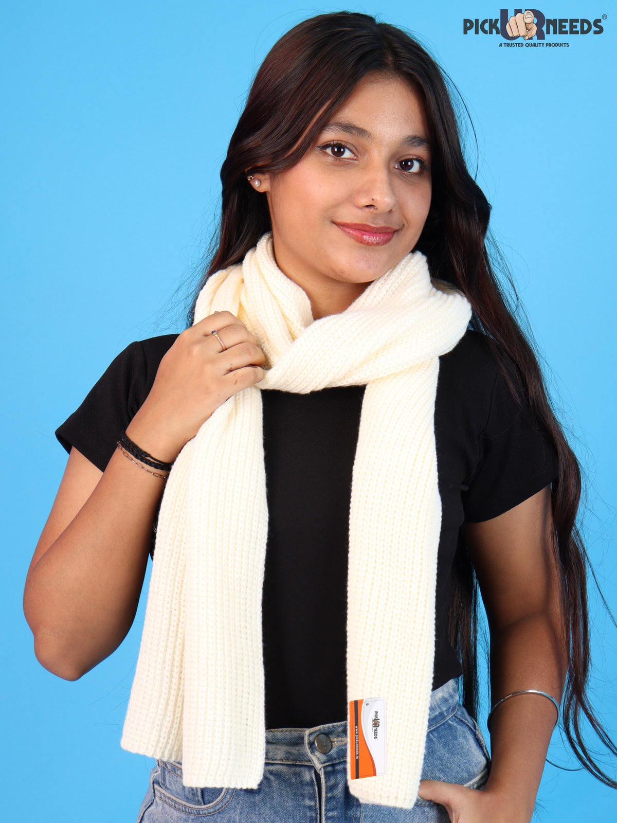 Pick Ur Needs Soft Warm Winter Muffler Shawl Stole Knitted Wrap for Girls & Women Stylish Lightweight Shoulder Scarf
