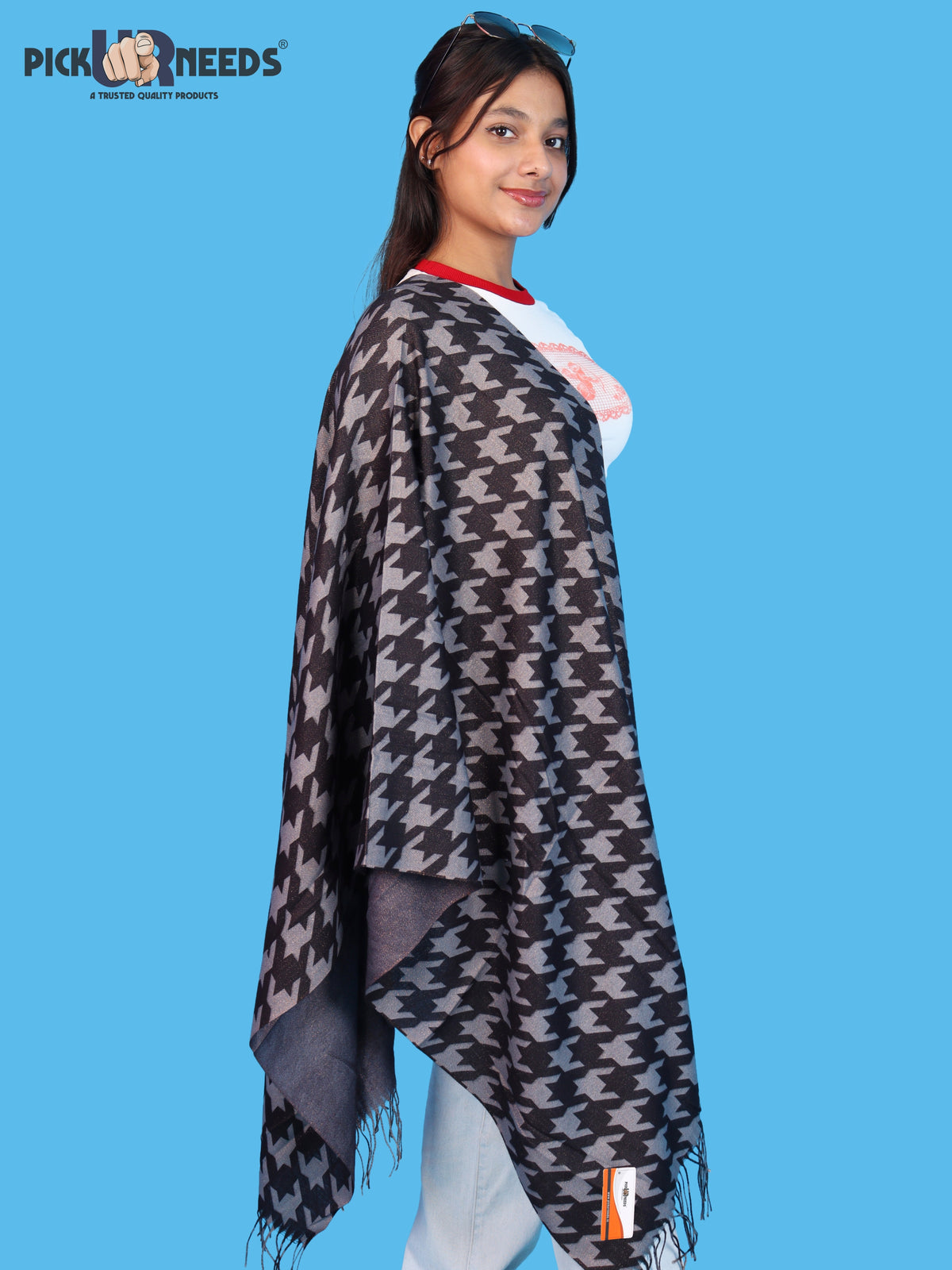 Pick Ur Needs Premium Winter Womens & Girls Shawl Soft & Cozy Printed with Elegant Geometric Design
