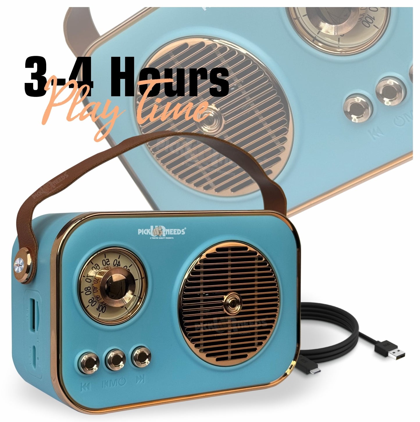 Pick Ur Needs Portable Wireless Bluetooth Speaker With Premium Design TF Card/ USB Support TWS 5 W Bluetooth Speaker  (Cream, 5.0 Channel)