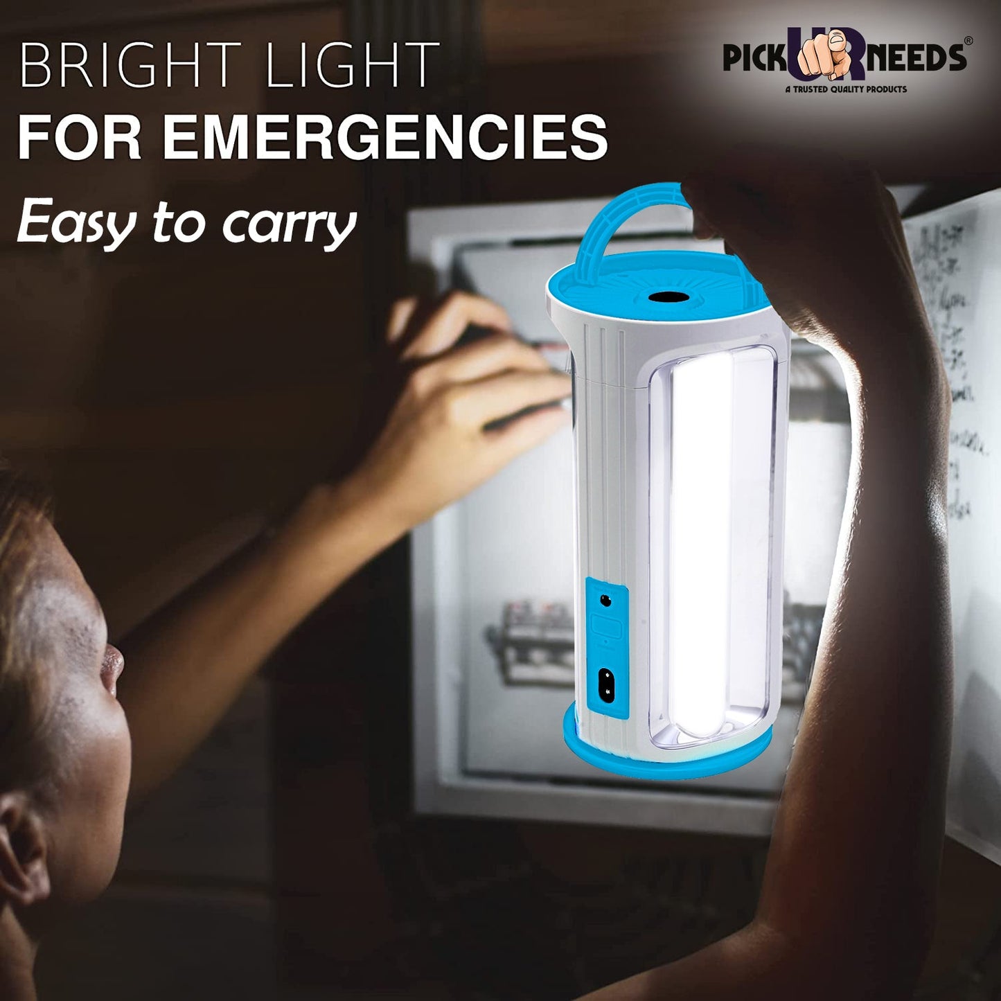 Pick Ur Needs Rechargeable 90W Home Emergency Light 3 Side Tube Floor Lantern Lamp with Hanging Handle