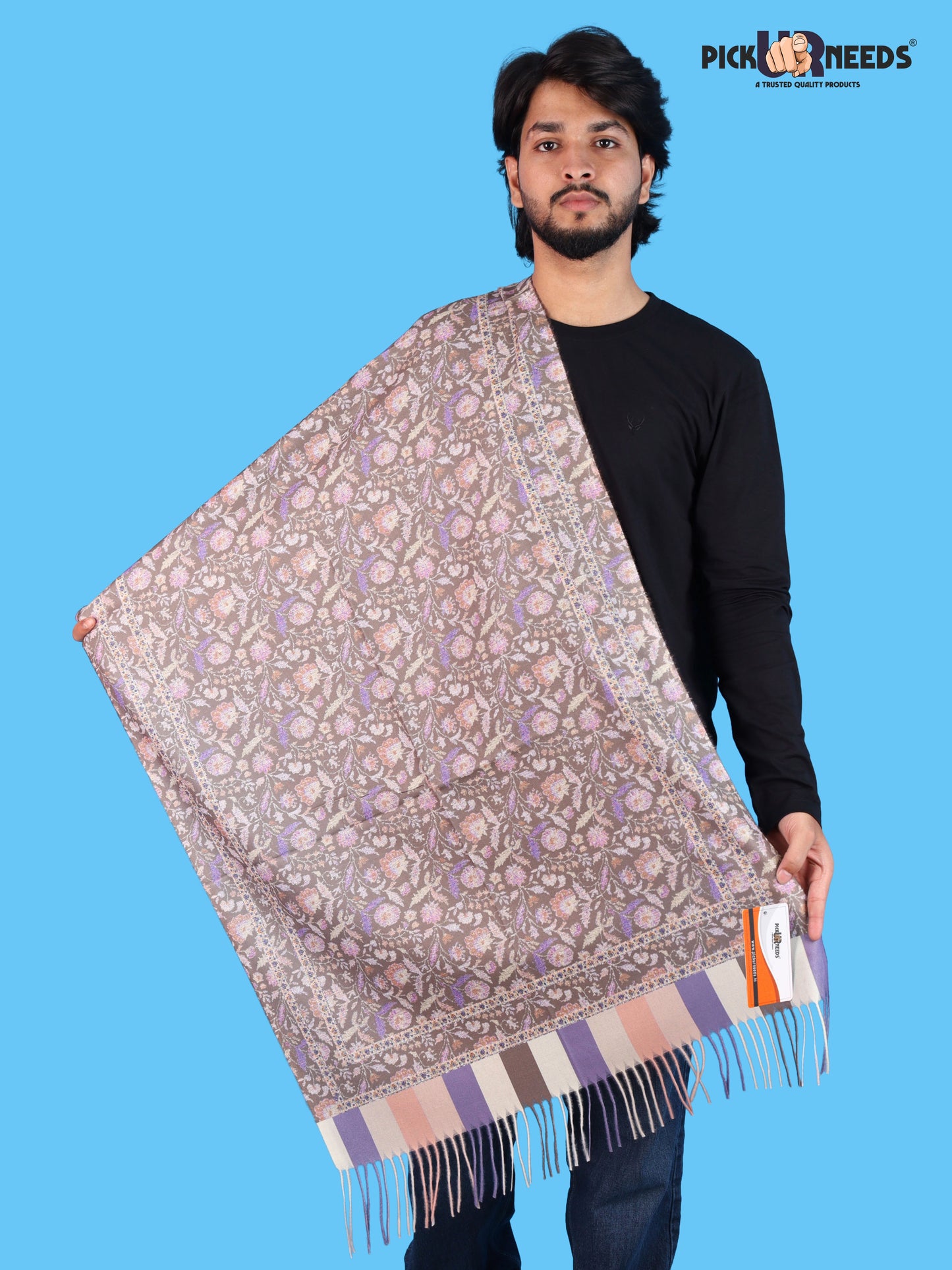 Pick Ur Needs Men’s Winter Shawl Soft Printed Warm Wrap with Fringed Ends for Casual & Formal Wear For Boys