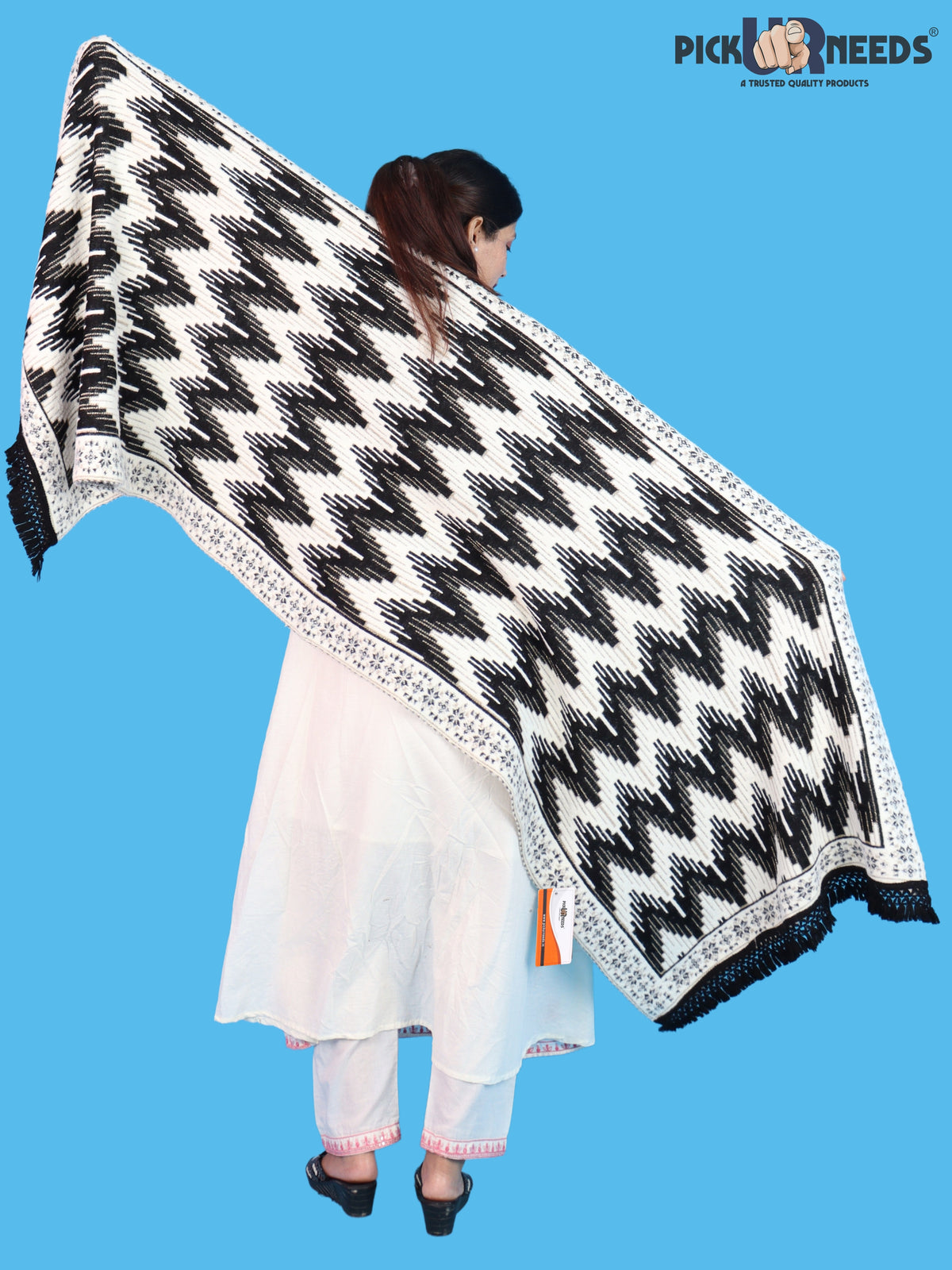 Pick Ur Needs Premium Wool Shawl For Womens & Girls Winter Muffler Soft Knitted Designer Wrap Warm Stole