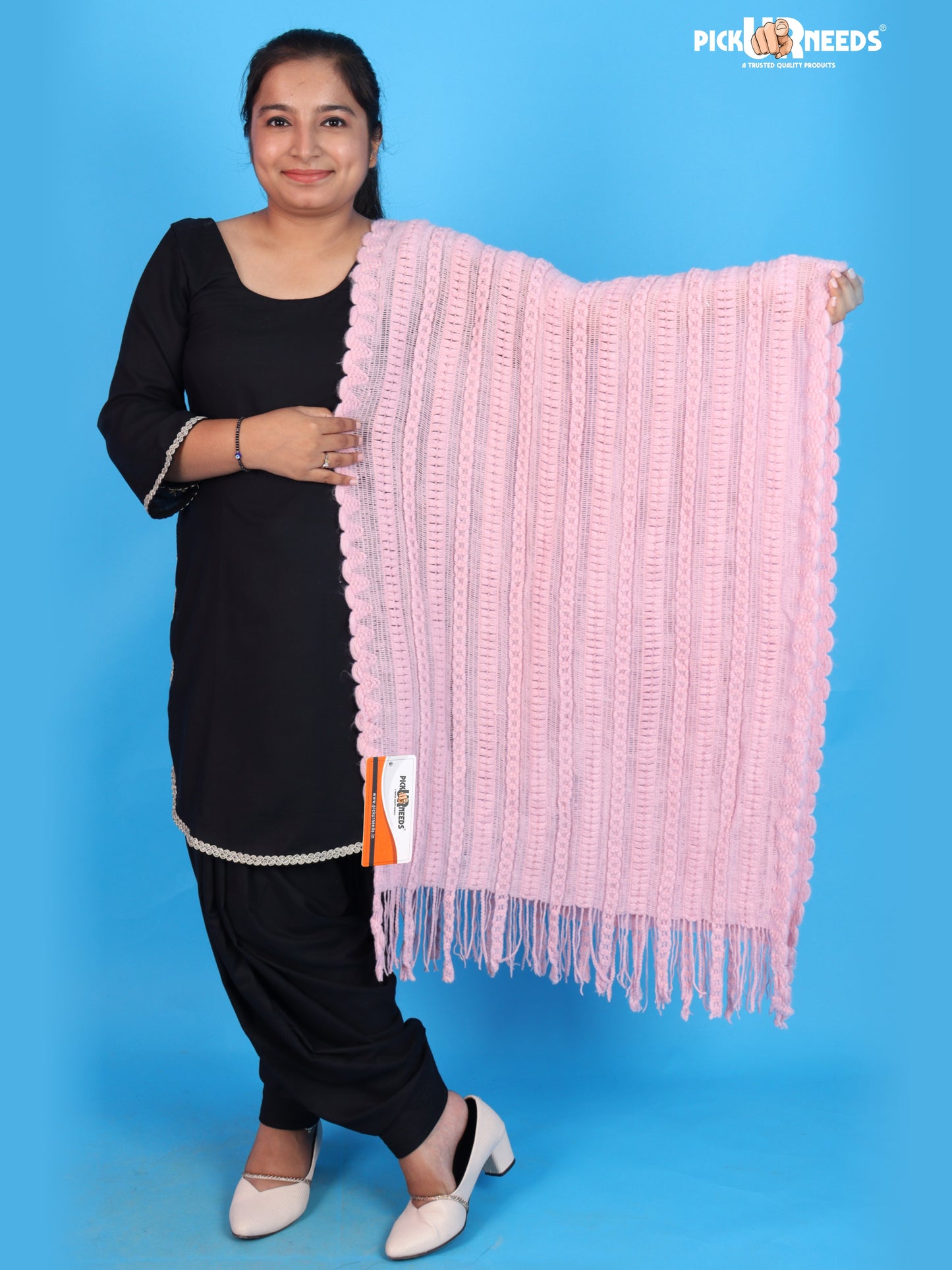 Pick Ur Needs Womens & Girls Winter Soft Warm Knitted Elegant Wool Muffler Stole For Casual and Office