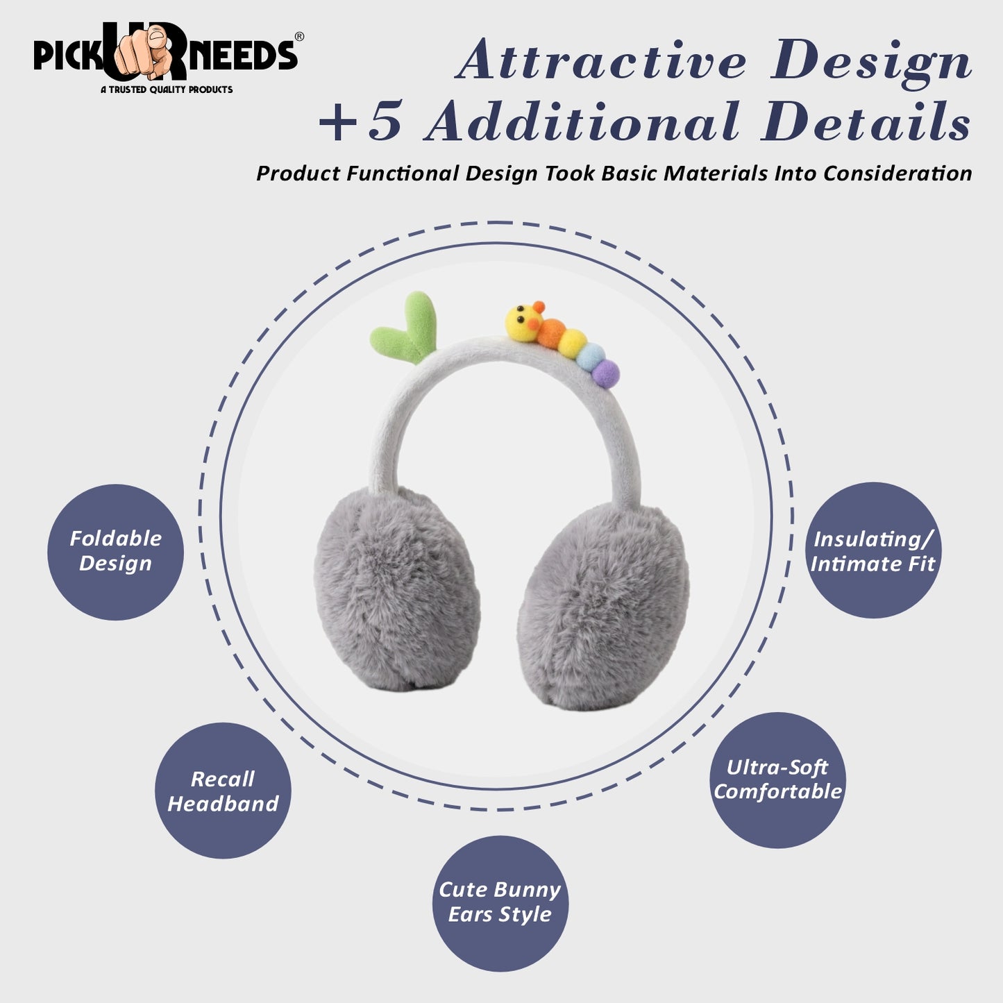 Pick Ur Needs Stylish Stone Design Foldable / Adjustable Ear Muff High Quality Furr Ear Warmer Ear Muff
