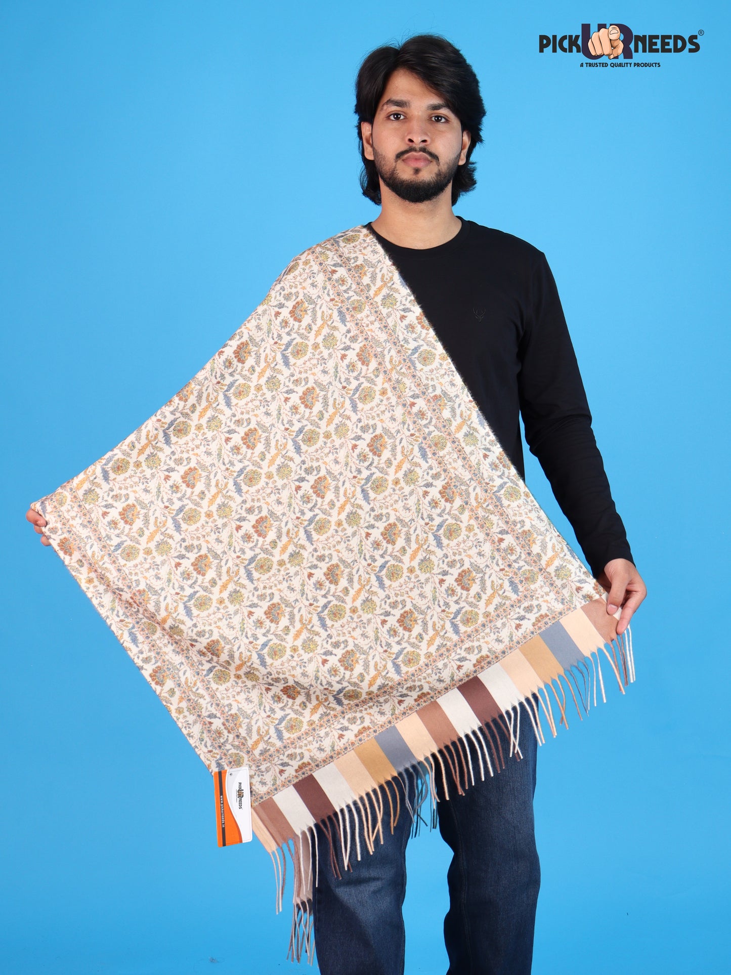 Pick Ur Needs Men’s Winter Shawl Soft Printed Warm Wrap with Fringed Ends for Casual & Formal Wear For Boys