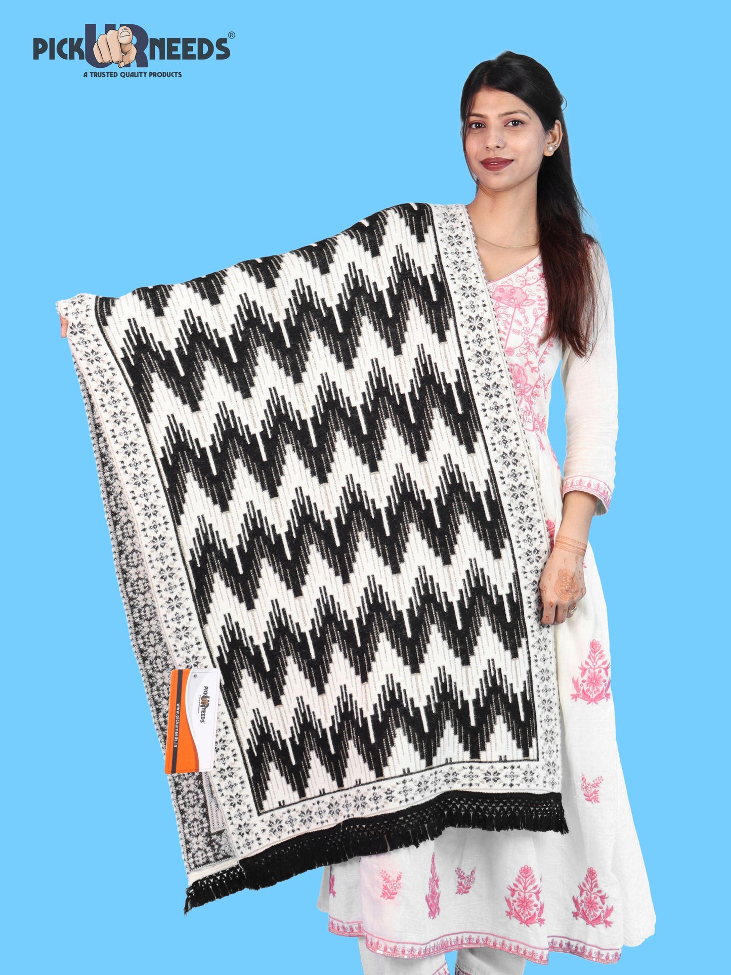 Pick Ur Needs Premium Wool Shawl For Womens & Girls Winter Muffler Soft Knitted Designer Wrap Warm Stole