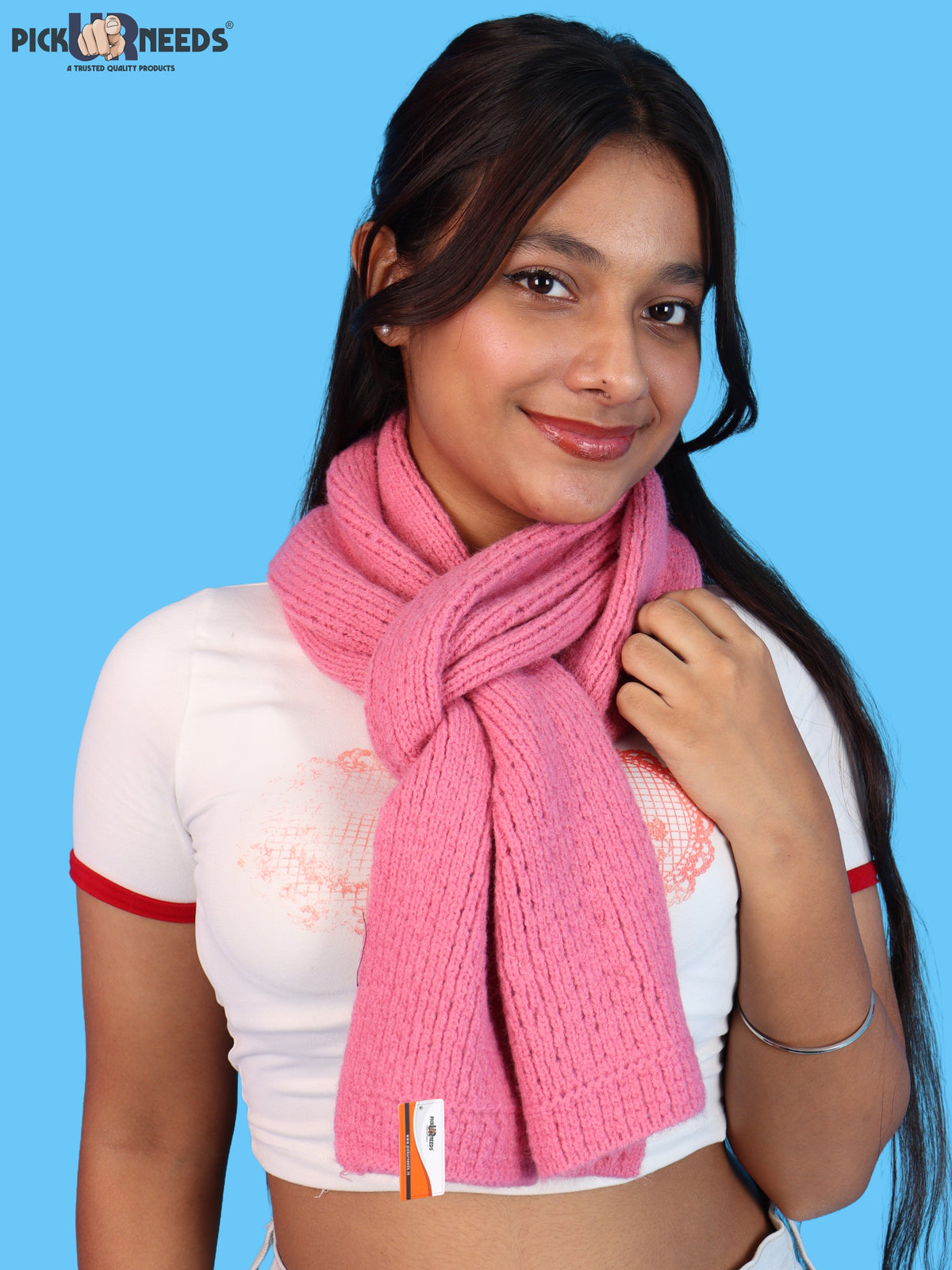 Pick Ur Needs Womens Soft Muffler Scarf, Lightweight Knitted Winter Stole, Warm & Cozy Long Neck Wrap for Women & Girls