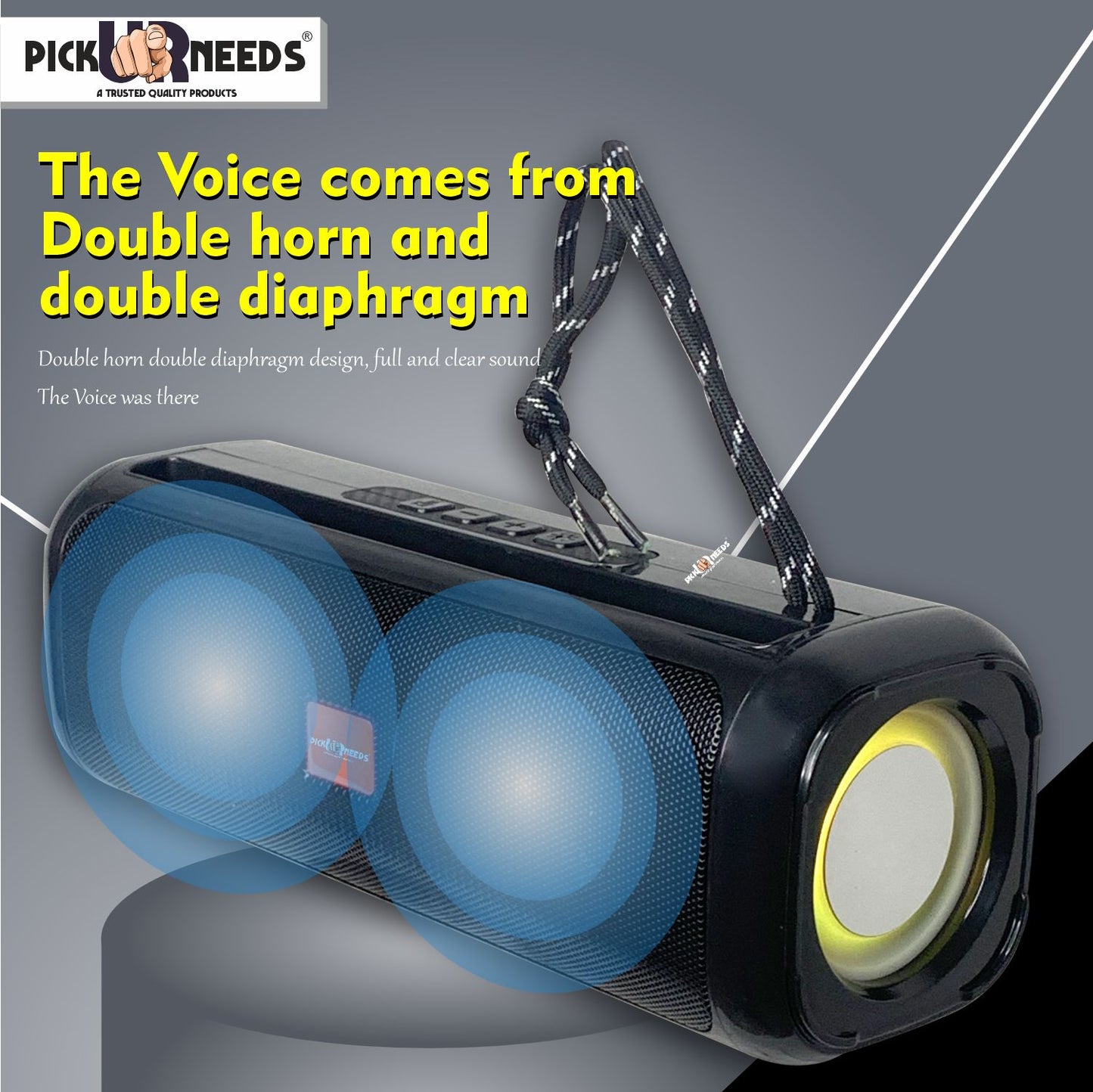 Pick Ur Needs Rechargeable Wireless Bluetooth Speaker Support TF Card/USB Device RGB Disco Light 2 Side Loud Speaker with Extra Bass