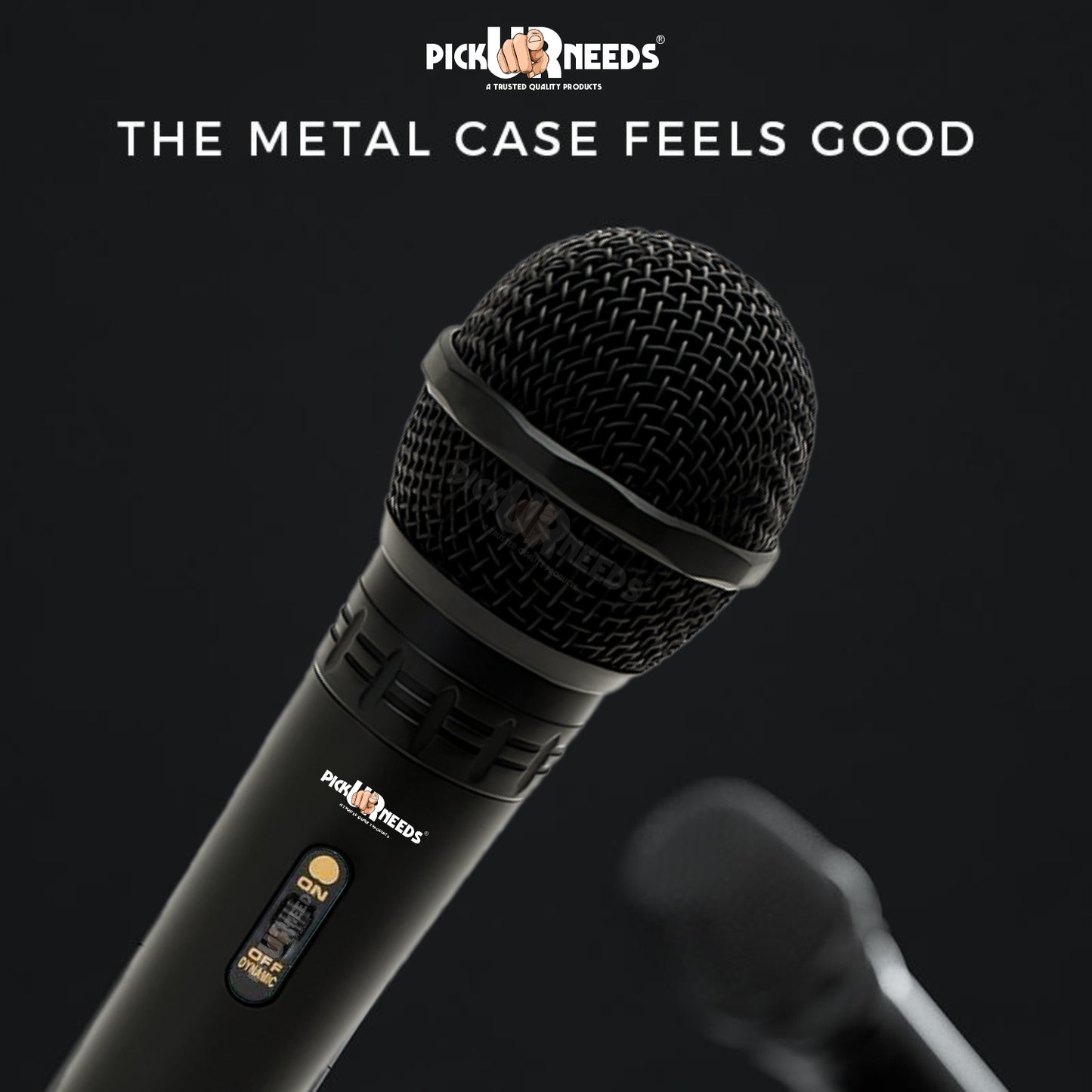 Pick Ur Needs Professional Dynamic Microphone – Wired Cardioid Mic, All-Metal Body- Corded Mic Microphone