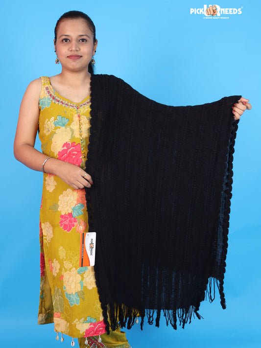Pick Ur Needs Womens & Girls Winter Soft Warm Knitted Elegant Wool Muffler Stole For Casual and Office