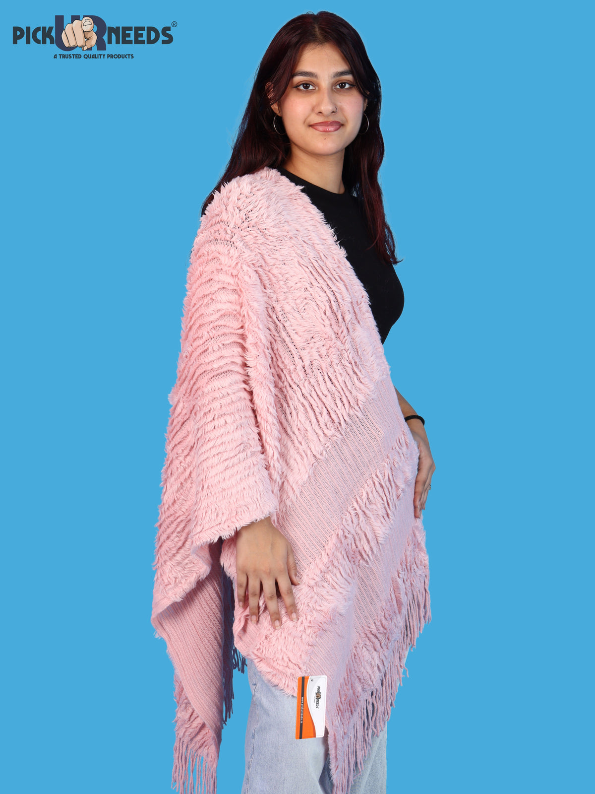 Pick Ur Needs Warm Winter Shawl & Stole for Women & Girls Soft Textured Woven Wrap with Fringe Detailing